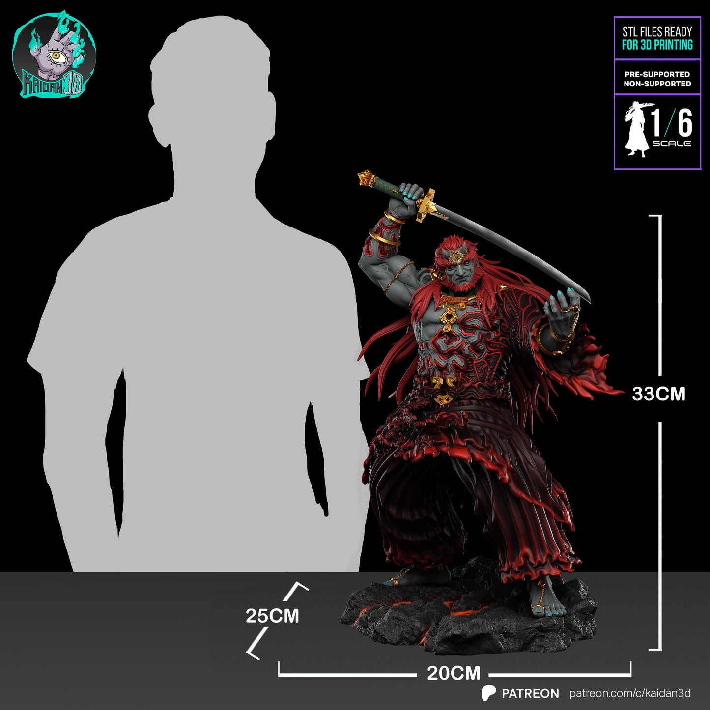 Ganadorf - Unassembled and Unpainted Garage Kit - Model Designed by Kaidan3D