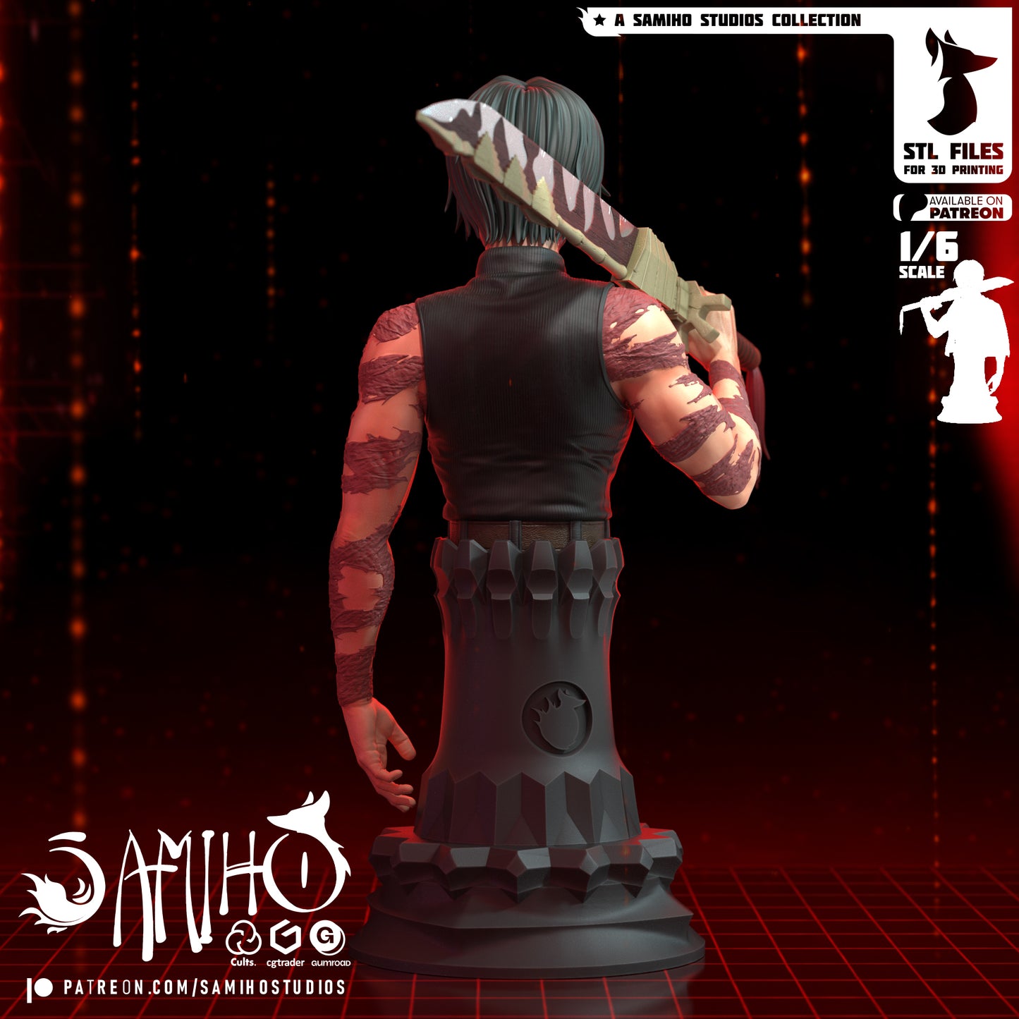 Maki Bust - Unassembled and Unpainted Garage Kit - Model Designed by Samiho Studios