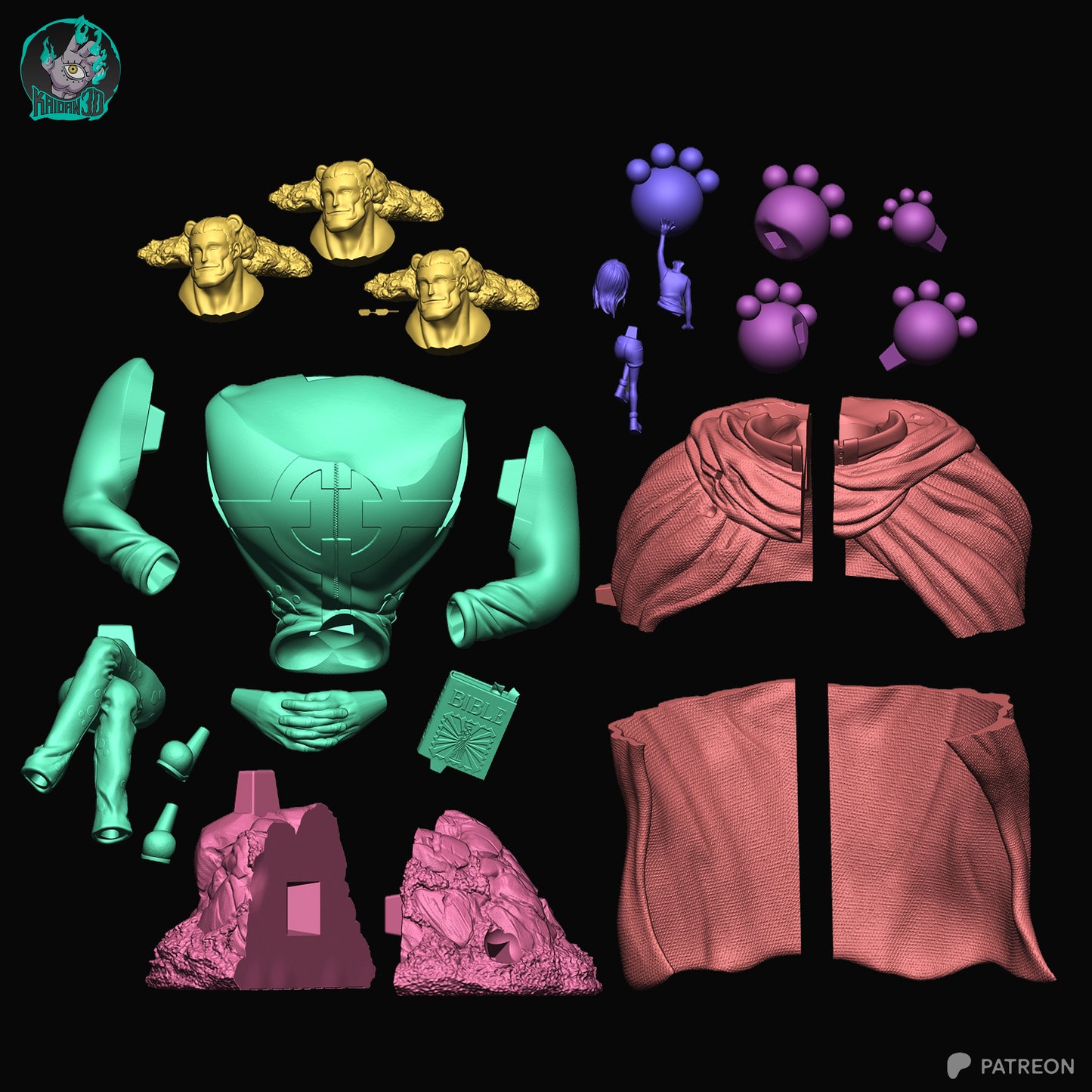 Kuma x Bonney - Unassembled and Unpainted Garage Kit - Model Designed by Kaidan3D
