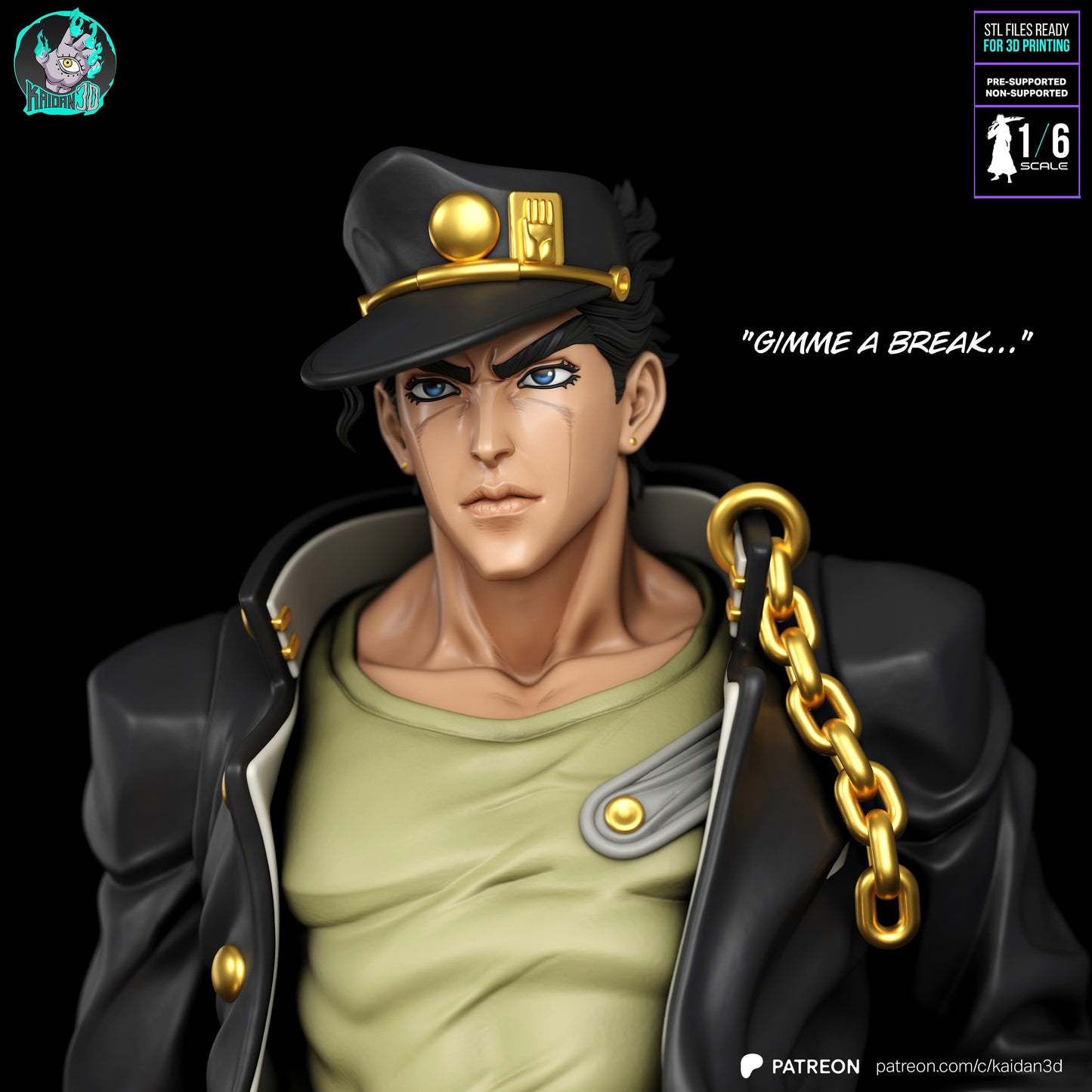 Jotaro - Unassembled and Unpainted Garage Kit - Model Designed by Kaidan3D