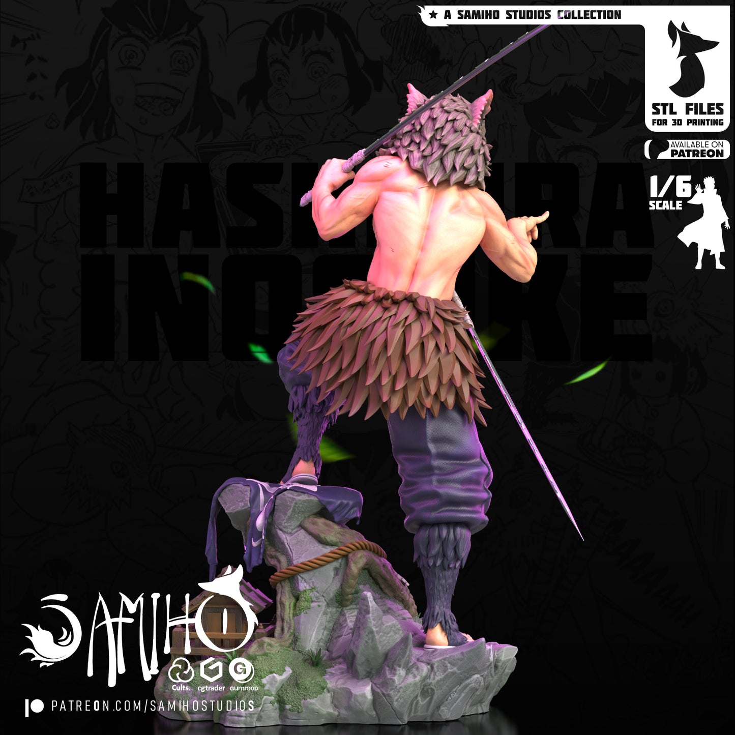 Inosuke - Unassembled and Unpainted Garage Kit - Model Designed by Samiho Studios