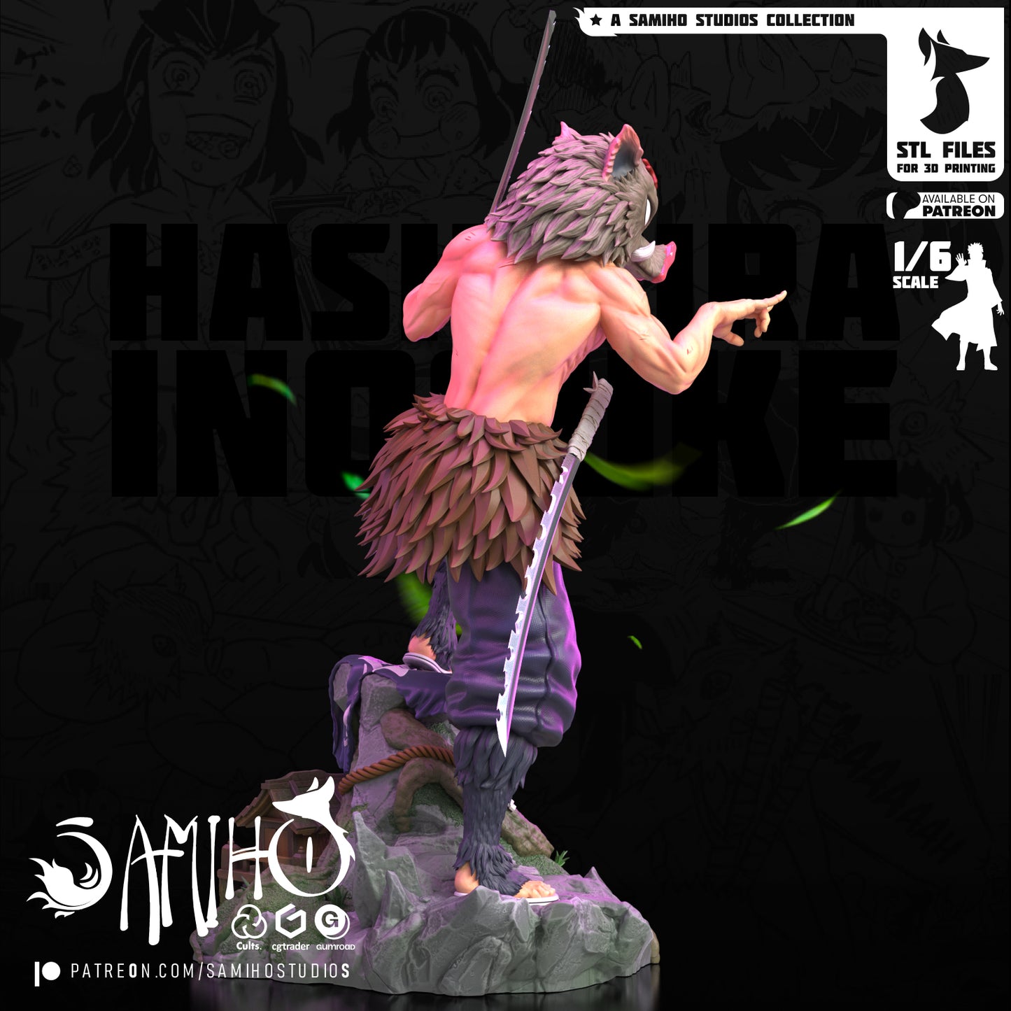 Inosuke - Unassembled and Unpainted Garage Kit - Model Designed by Samiho Studios
