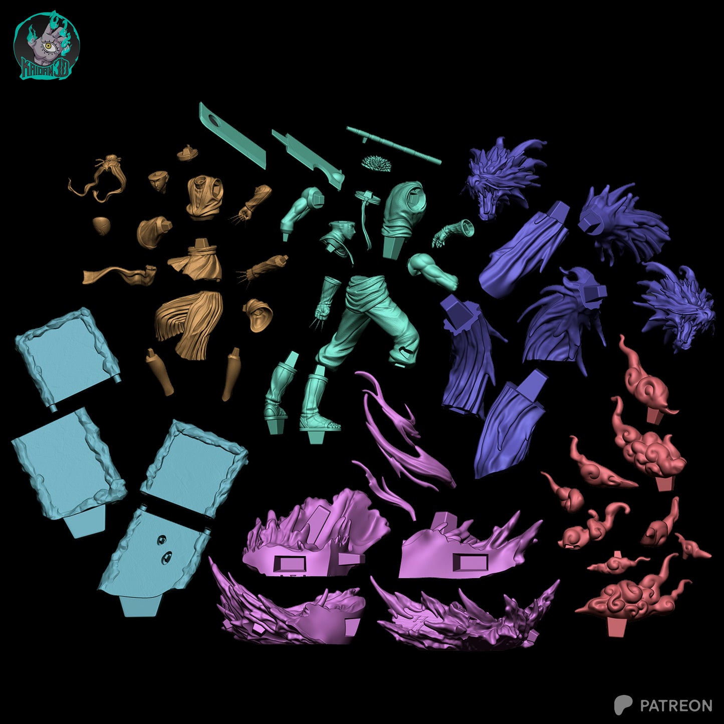 Haku x Zabuza - (HAKU FACE VARIANT INCLUDED) - Unassembled and Unpainted Garage Kit - Model Designed by Kaidan 3D