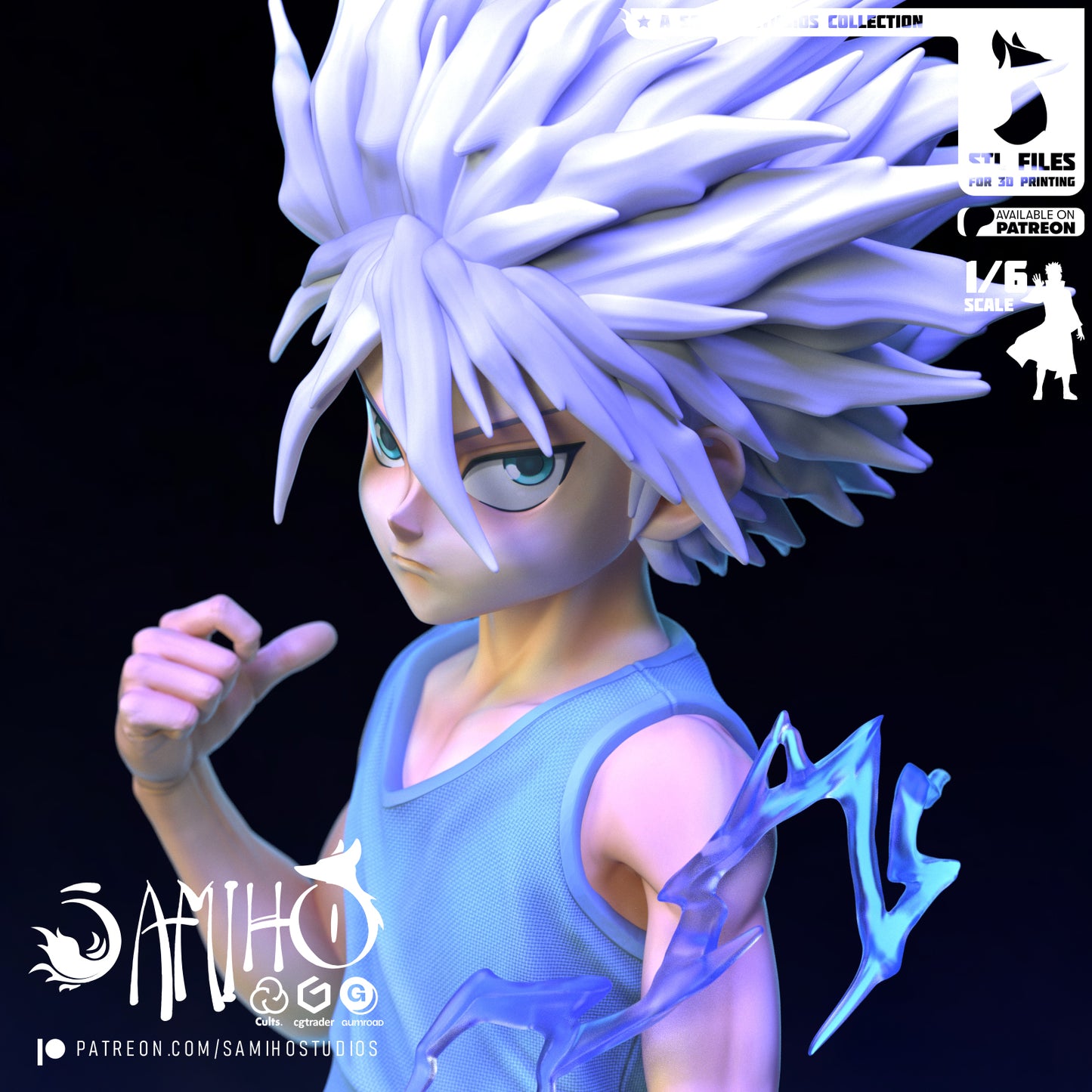 Killua Godspeed - Unassembled and Unpainted Garage Kit - Model Designed by Samiho Studios