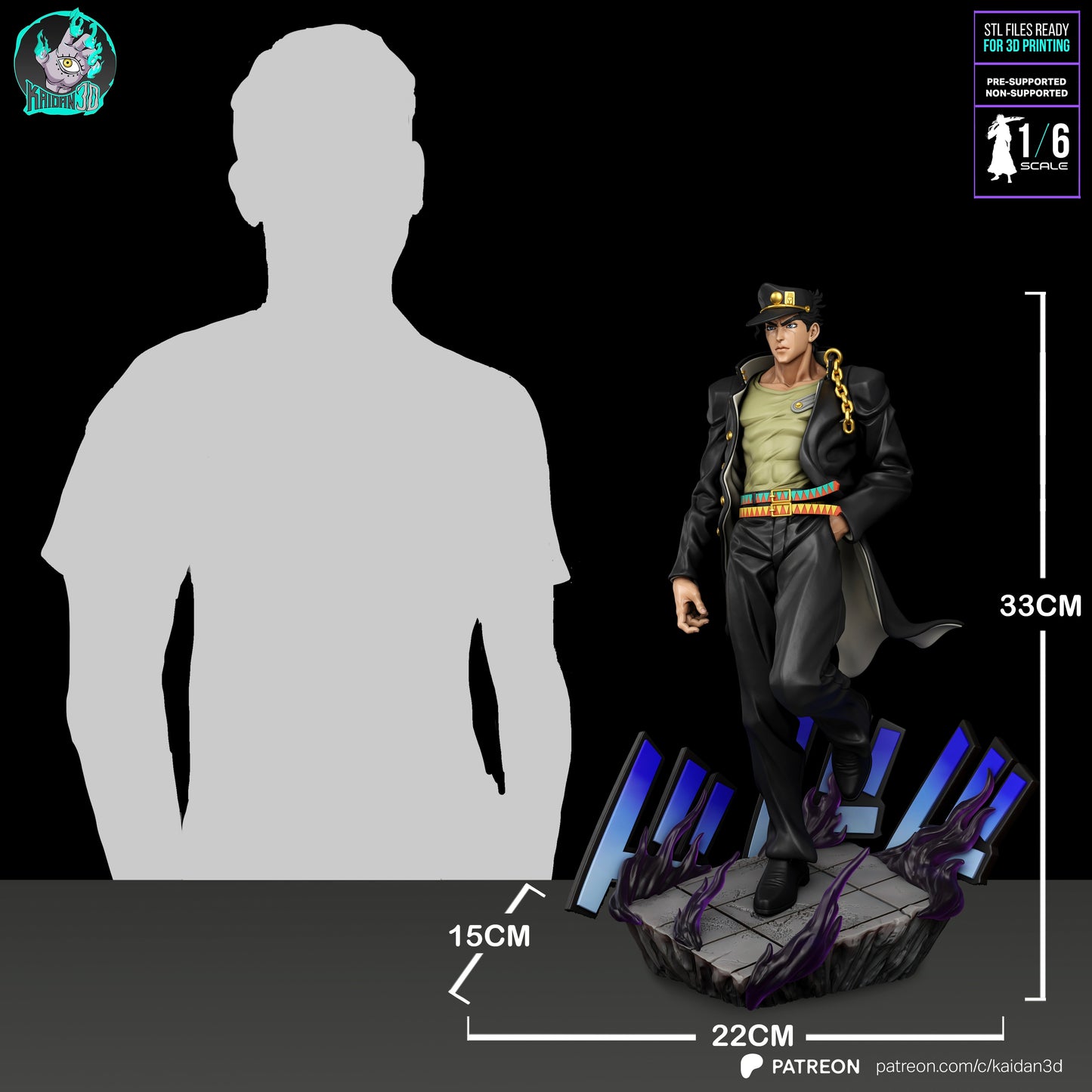 Jotaro - Unassembled and Unpainted Garage Kit - Model Designed by Kaidan3D