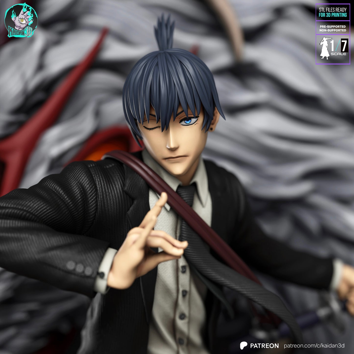 Aki x Fox Devil - Unassembled and Unpainted Garage Kit - Model Designed by Kaidan3D