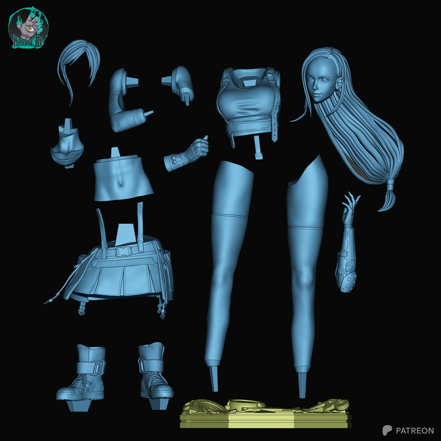 Tifa Lockhart - Unassembled and Unpainted Garage Kit - Model Designed by Kaidan3D