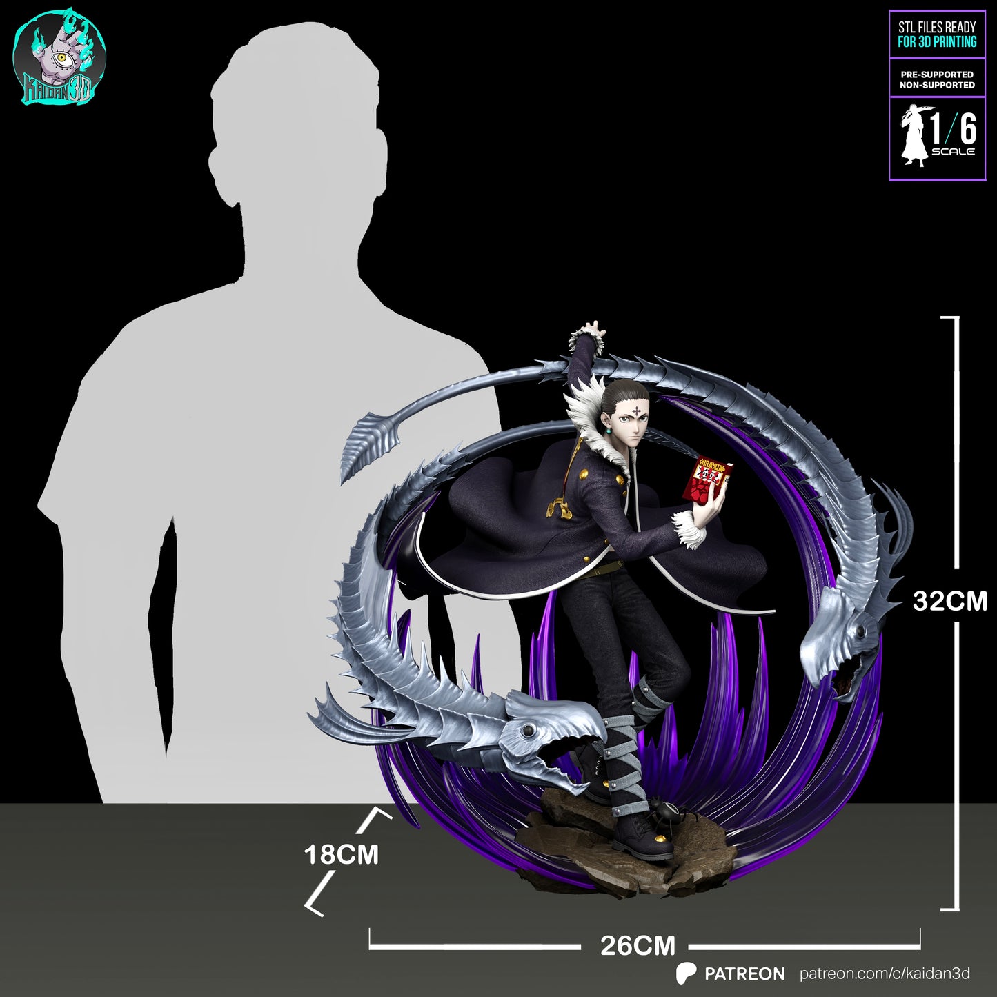 Chrollo Lucifer - Unassembled and Unpainted Garage Kit - Model Designed by Kaidan3D