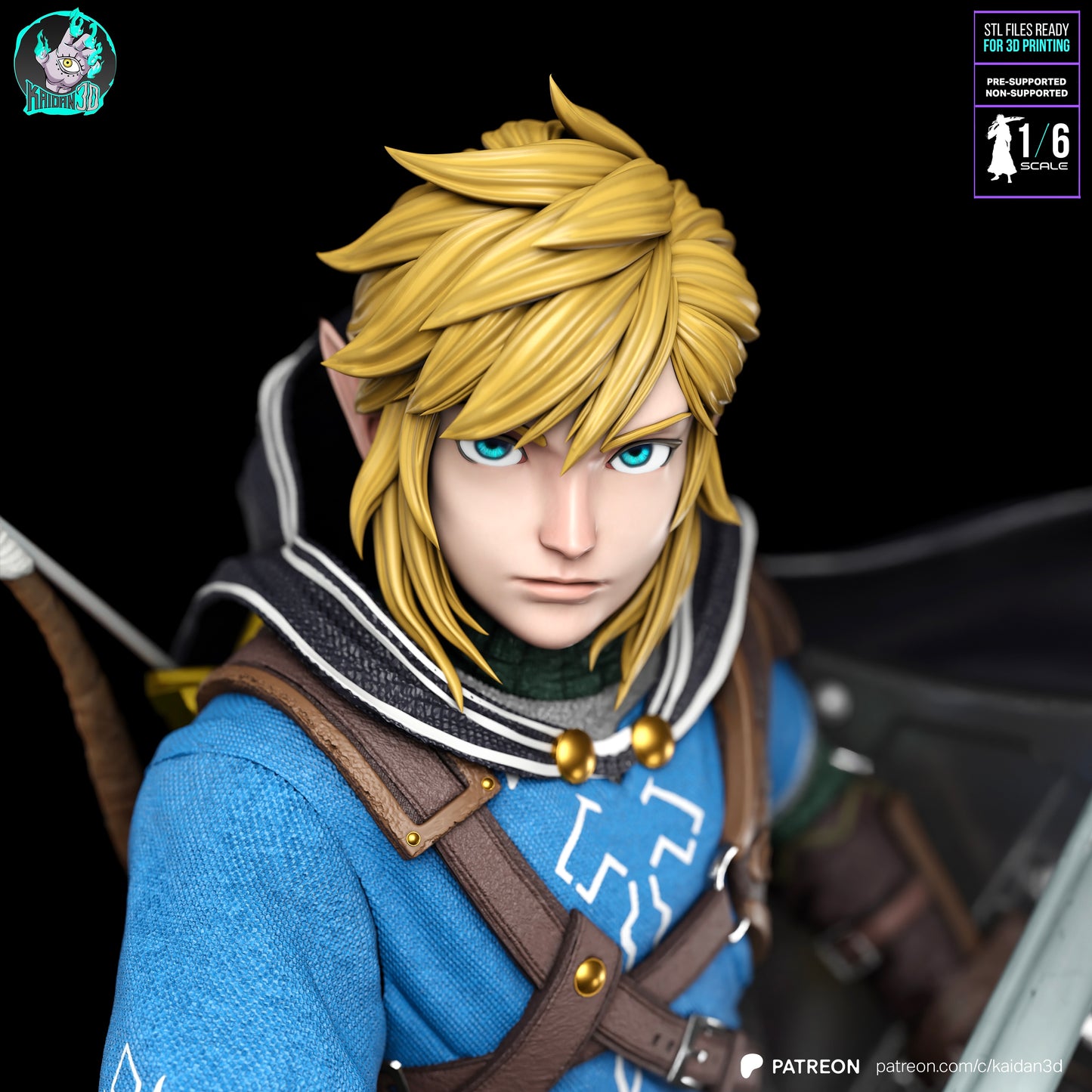 Link (BOTW) - Unassembled and Unpainted Garage Kit - Model Designed by Kaidan3D