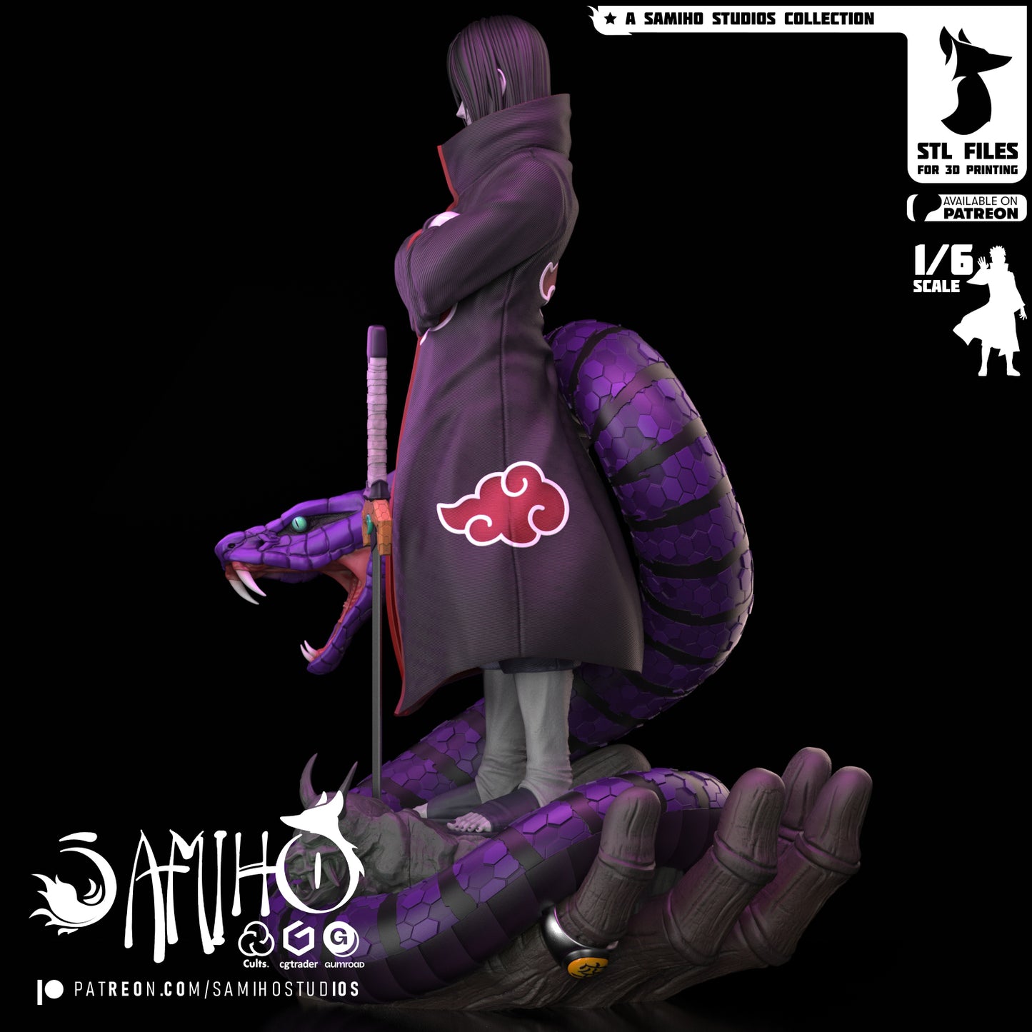 Orochimaru - Unassmebled and Unpainted Garage Kit - Model Designed by Samiho Studios