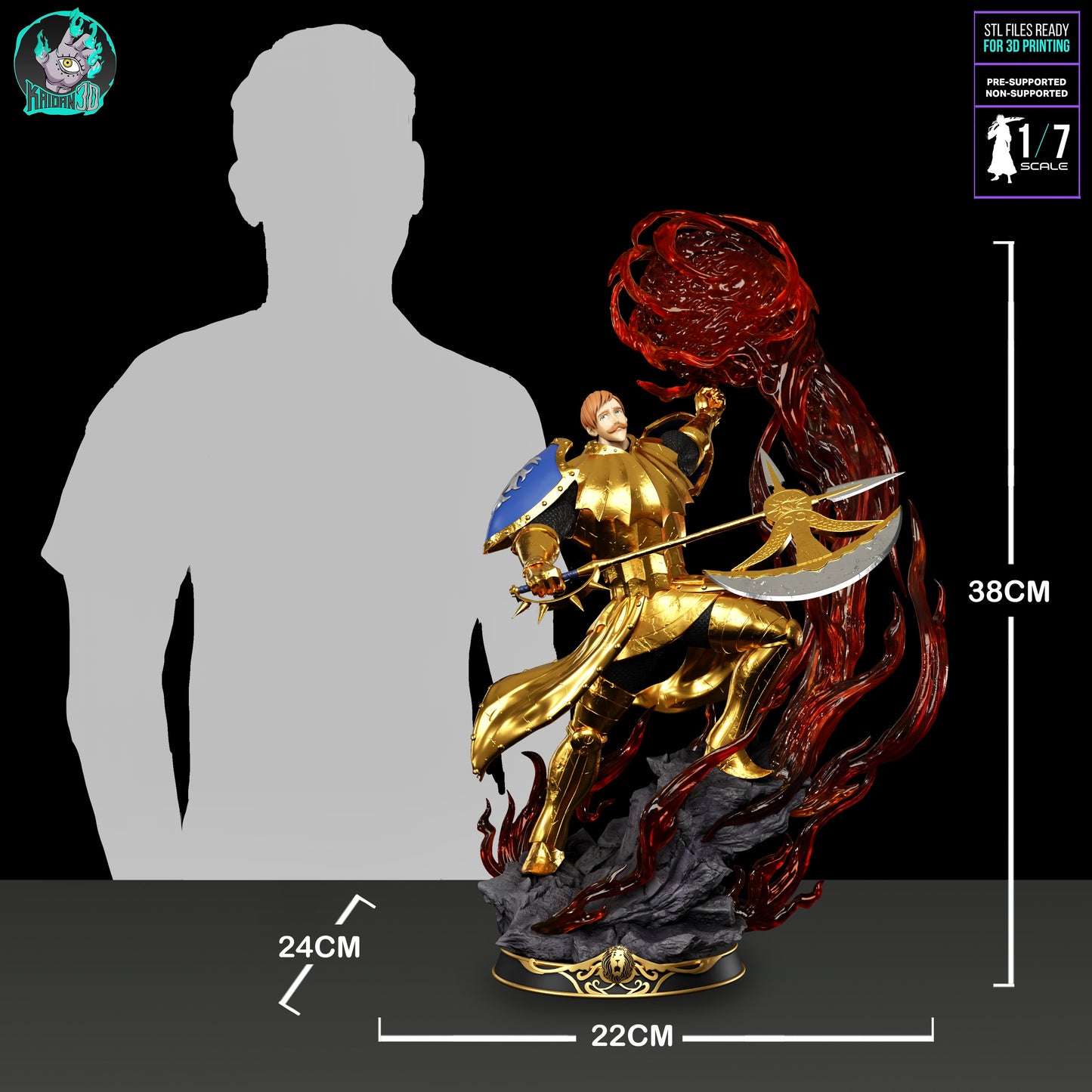 Escanor - Unassembled and Unpainted Garage Kit - Model Designed by Kaidan3D