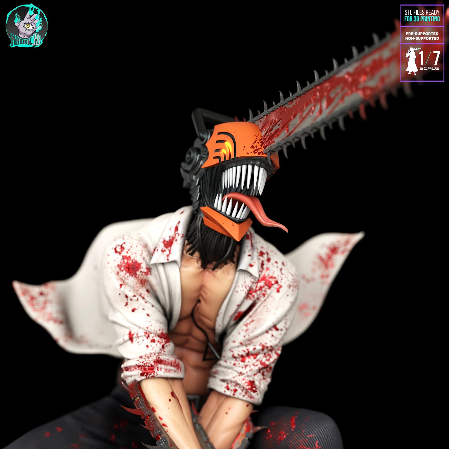 Chainsaw Man - Unassembled and Unpainted Garage Kit - Model Designed By Kaidan3D