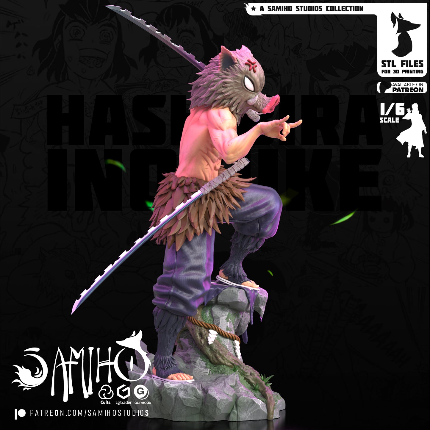 Inosuke - Unassembled and Unpainted Garage Kit - Model Designed by Samiho Studios