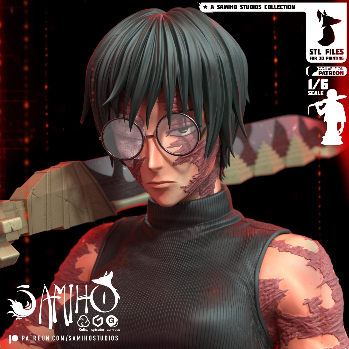 Maki Bust - Unassembled and Unpainted Garage Kit - Model Designed by Samiho Studios