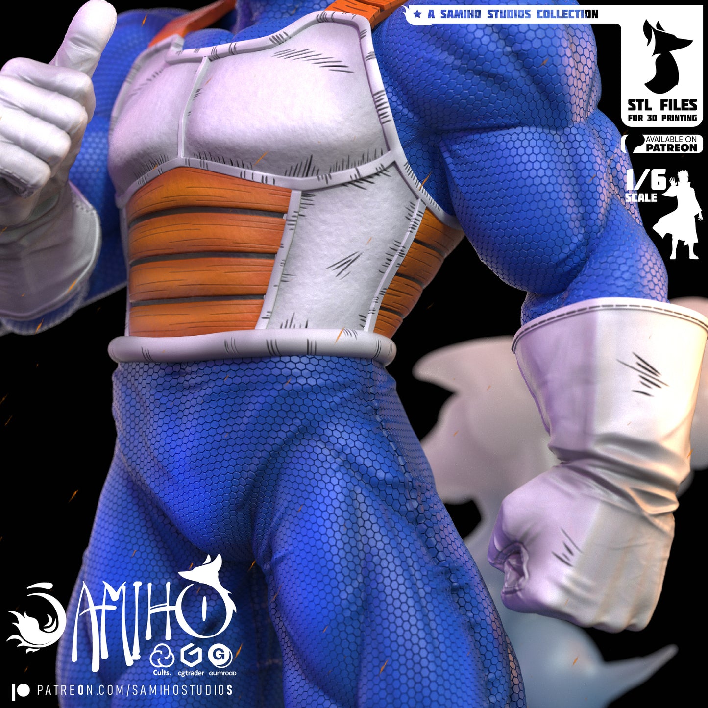 Super Vegeta - Unassembled and Unpainted Garage Kit - Model Designed by Samiho Stuidios