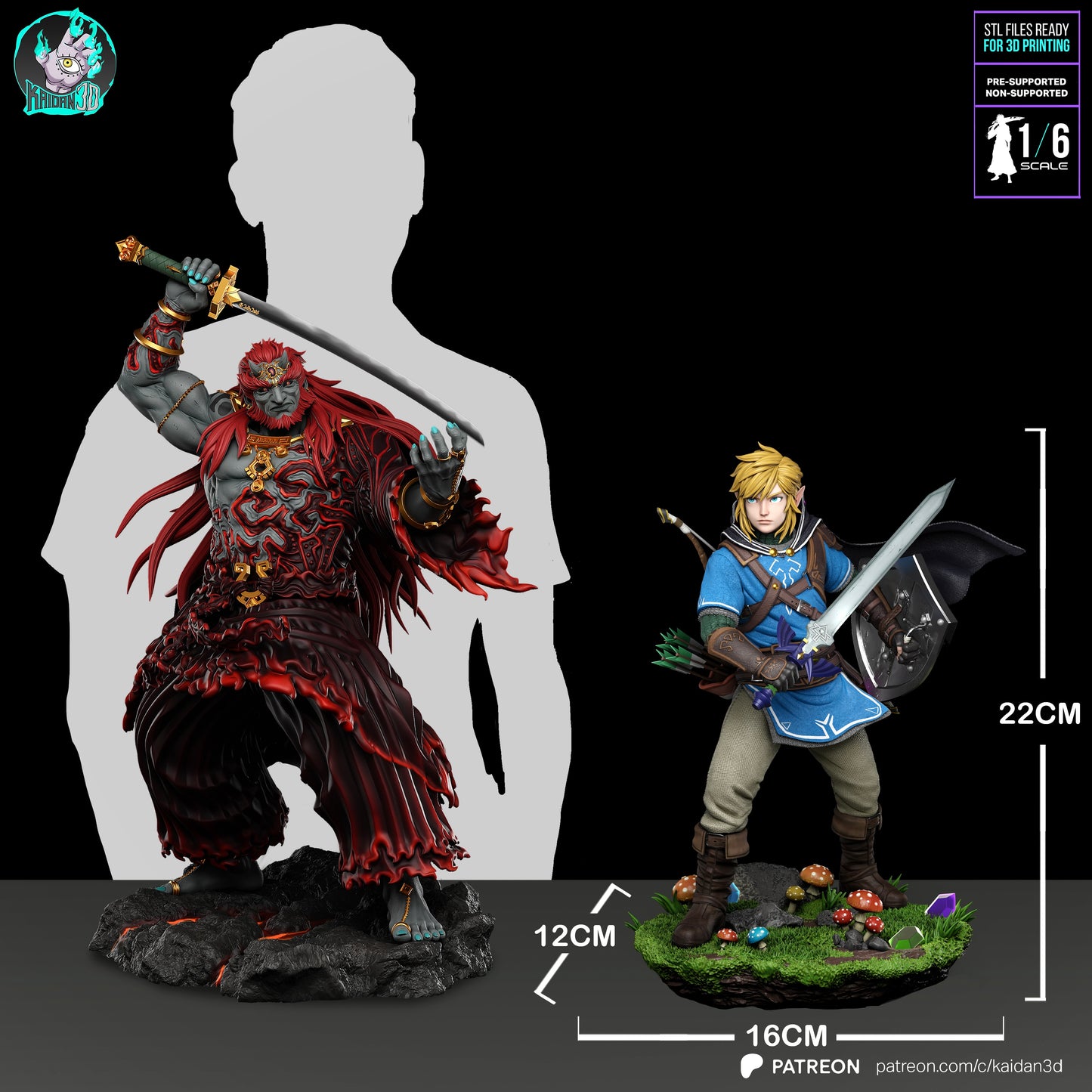 Link (BOTW) - Unassembled and Unpainted Garage Kit - Model Designed by Kaidan3D