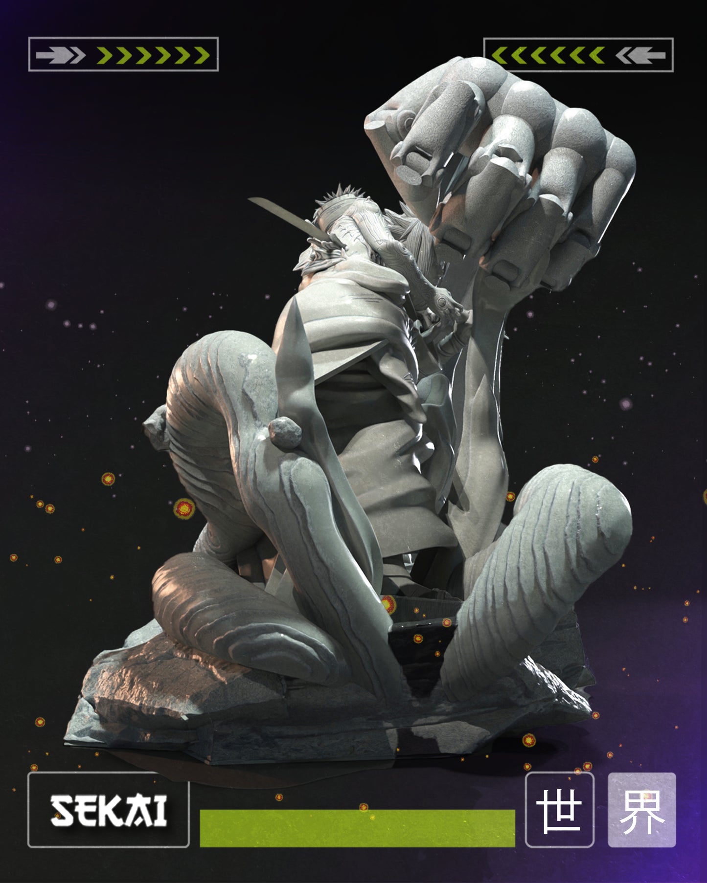 Sasuke vs Danzo - Unassembled and Unpainted Garage Kit - Model Designed from Sekai3D