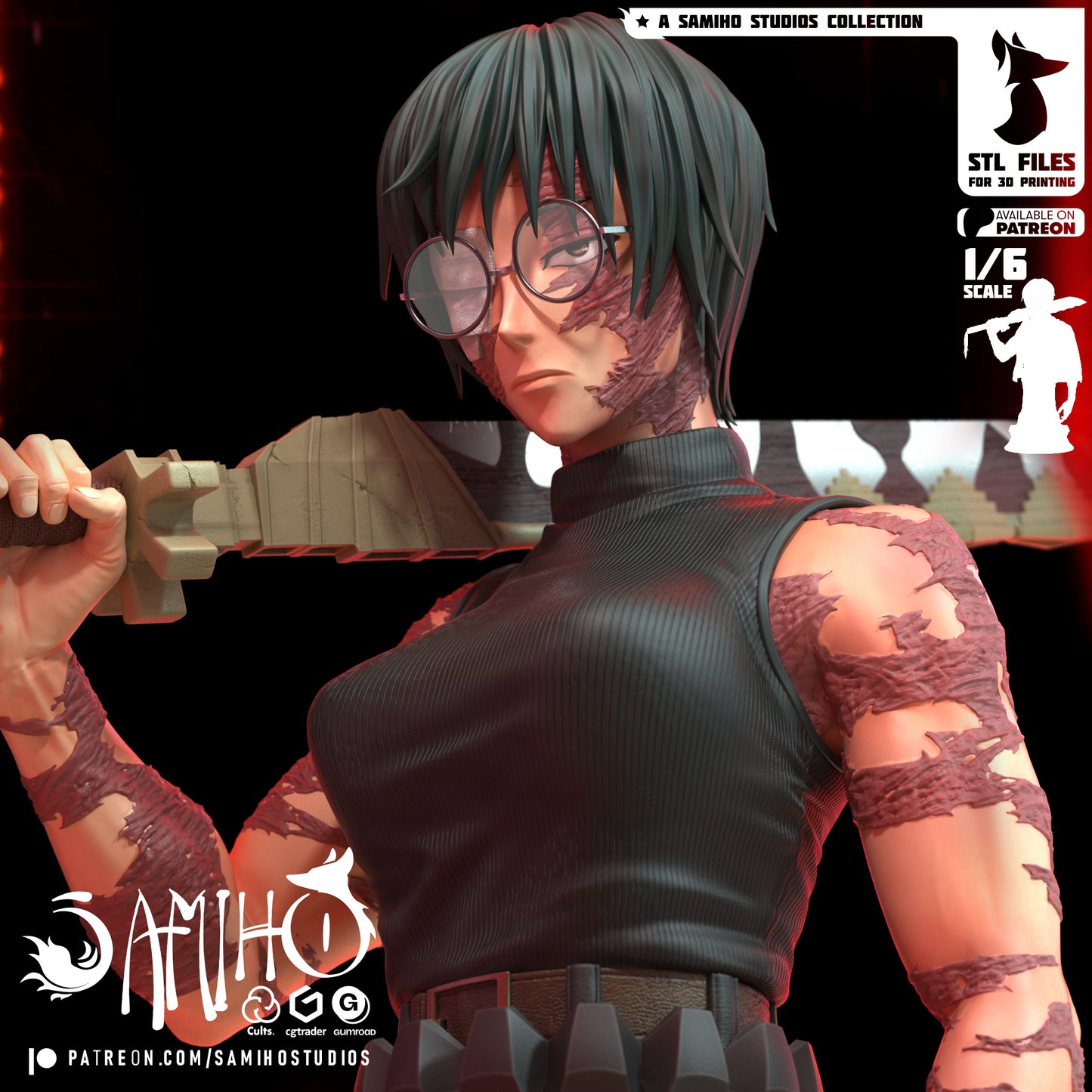 Maki Bust - Unassembled and Unpainted Garage Kit - Model Designed by Samiho Studios