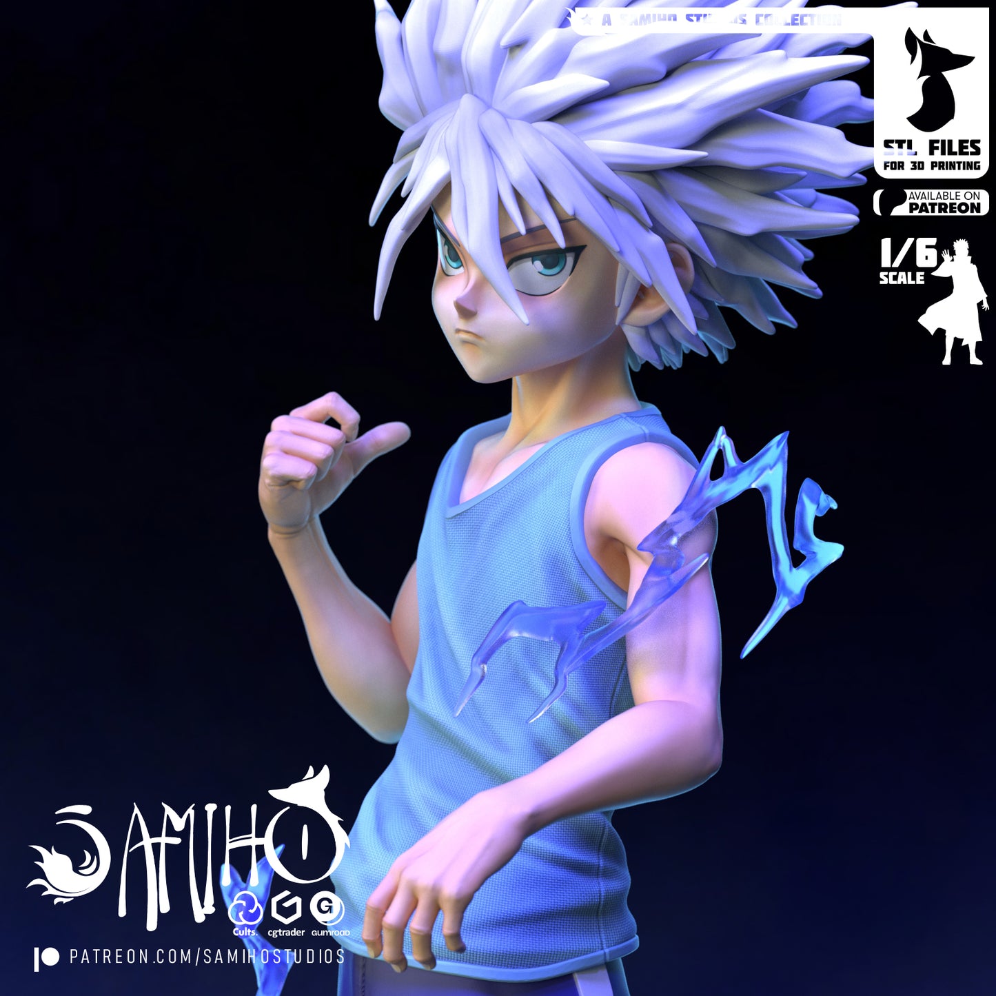 Killua Godspeed - Unassembled and Unpainted Garage Kit - Model Designed by Samiho Studios