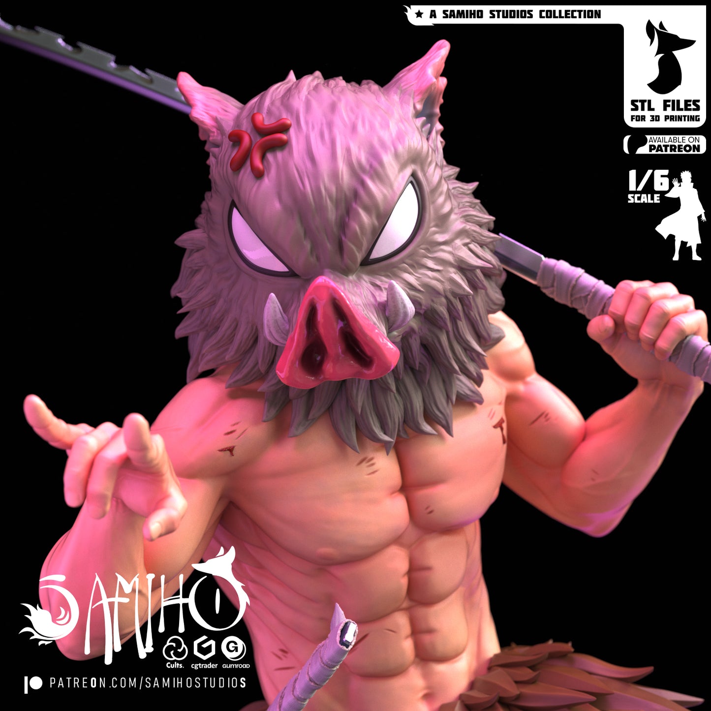Inosuke - Unassembled and Unpainted Garage Kit - Model Designed by Samiho Studios