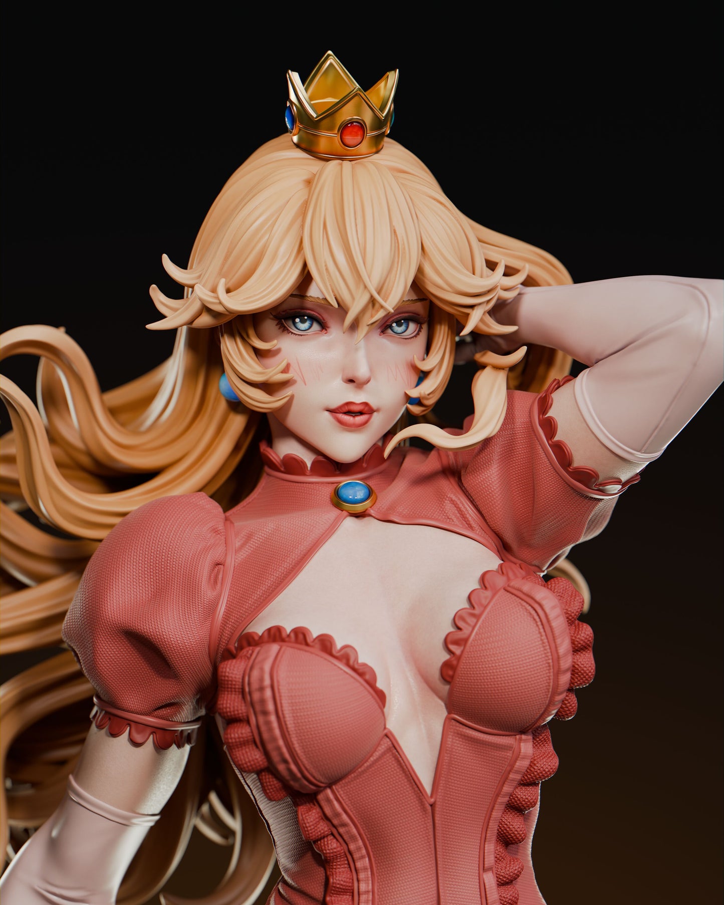 Princess Peach (SKIRT VARAINT INCLUDED)- Unassembled and Unpainted Garage Kit - Model Designed by Abe3D/Davi