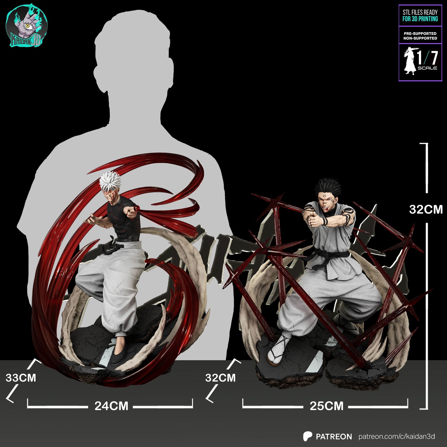 Gojo vs Sukuna - Unassembled and Unpainted Garage Kit - Model Designed by Kaidan3D