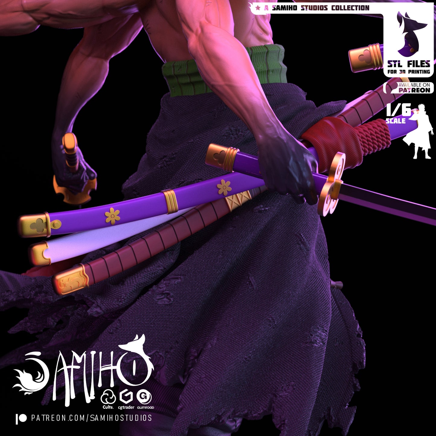 Zoro - Unassembled and Unpainted Garage Kit - Model Designed by Samiho Studios