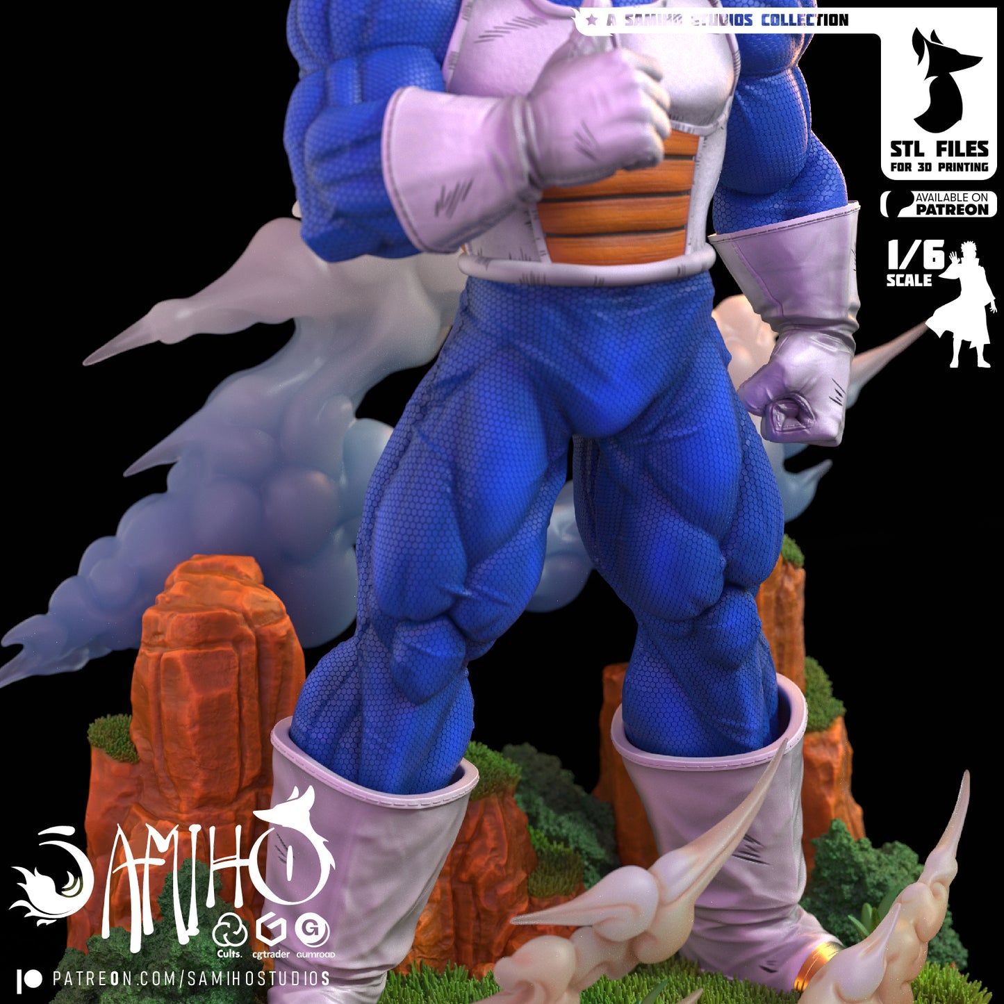Super Vegeta - Unassembled and Unpainted Garage Kit - Model Designed by Samiho Stuidios