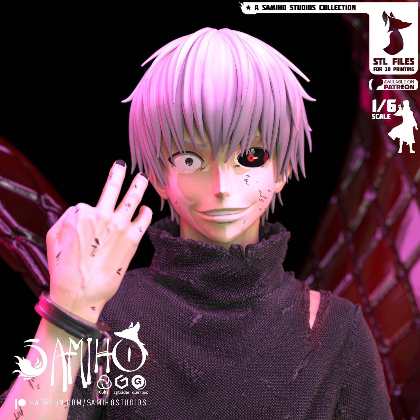 Kaneki - Unassembled and Unpainted Garage Kit - Model Designed by Samiho Studios