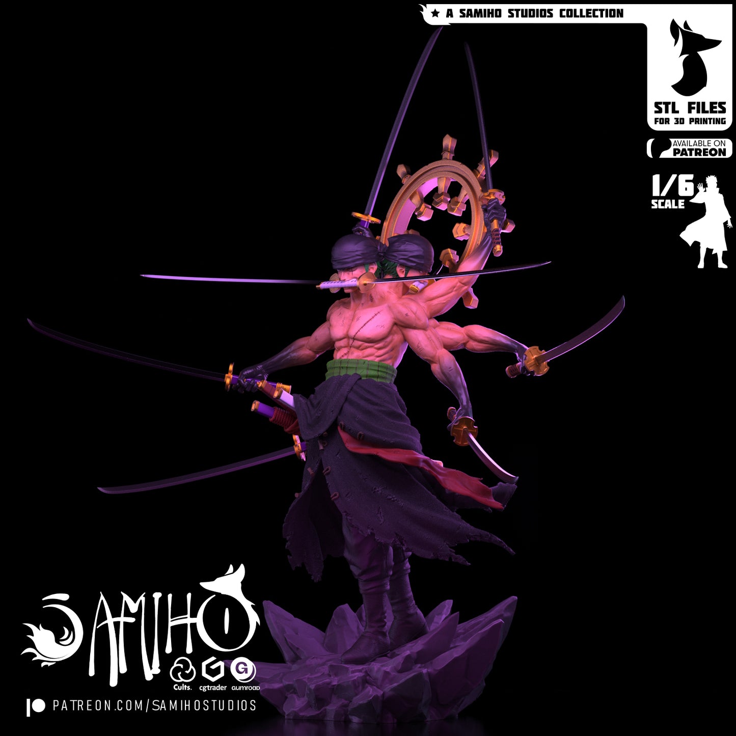 Zoro - Unassembled and Unpainted Garage Kit - Model Designed by Samiho Studios