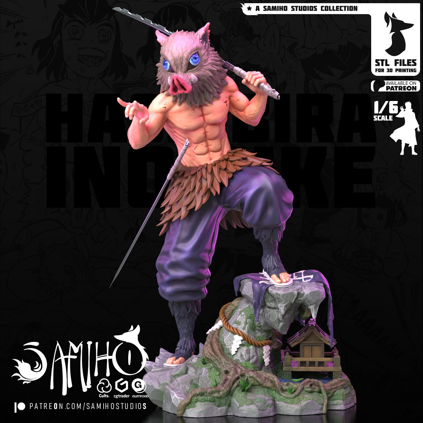 Inosuke - Unassembled and Unpainted Garage Kit - Model Designed by Samiho Studios