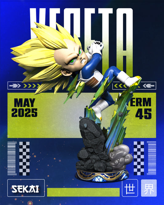 SSJ3 Vegeta (DB Daima) - Unassembled and Unpainted Garage Kit - Model Designed by Sekai3D