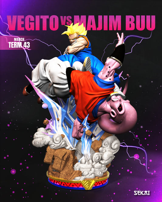 Super Vegito vs Super Buu (Version 2) - Unassembled and Unpainted Garage Kit - Model Designed by Sekai3D