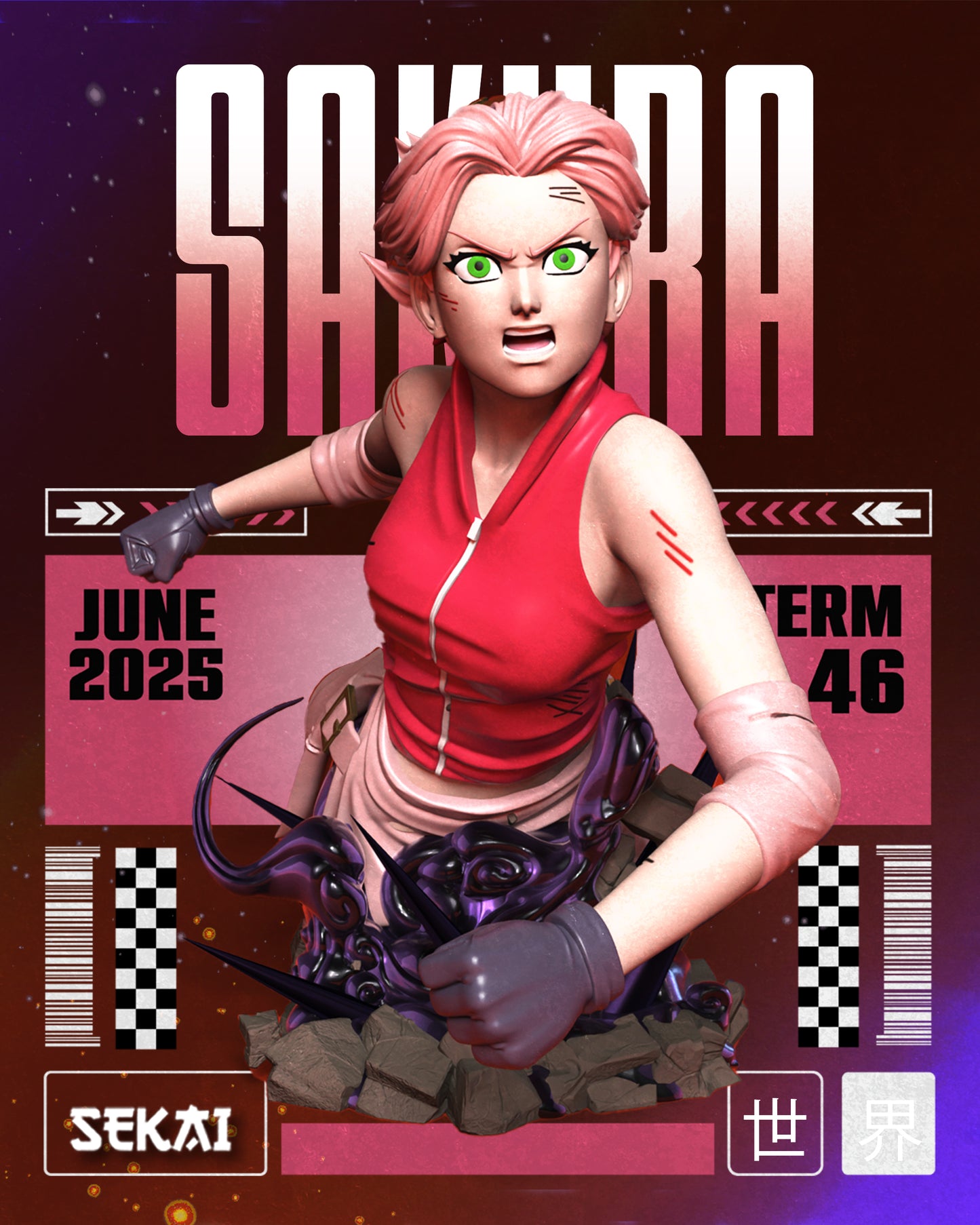 Sakura Vs Saosri - Unassembled and Unpainted Garage Kit - Model Designed by Sekai3D