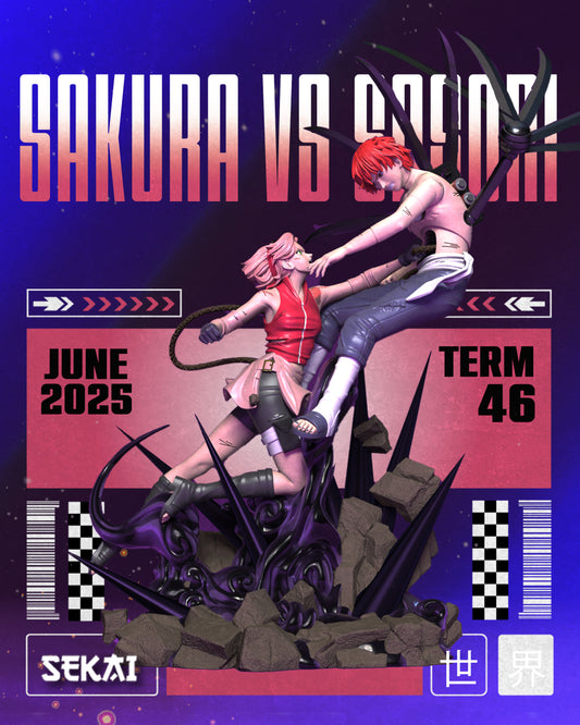Sakura Vs Saosri - Unassembled and Unpainted Garage Kit - Model Designed by Sekai3D