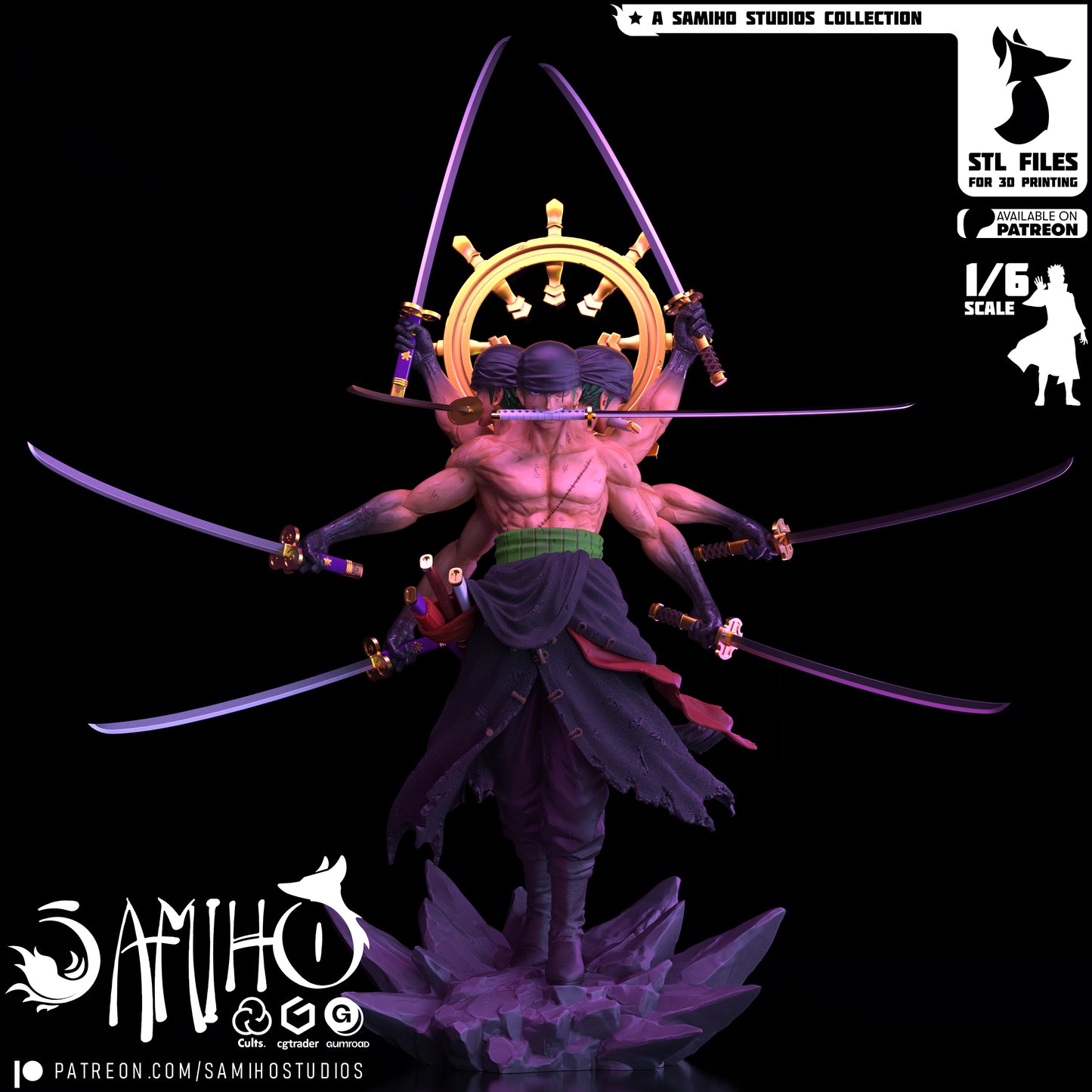 Zoro - Unassembled and Unpainted Garage Kit - Model Designed by Samiho Studios