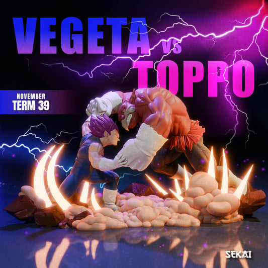 Vegeta vs Toppo Diorama - Unassembled and Unpainted Garage Kit - Model Designed by Sekai3D