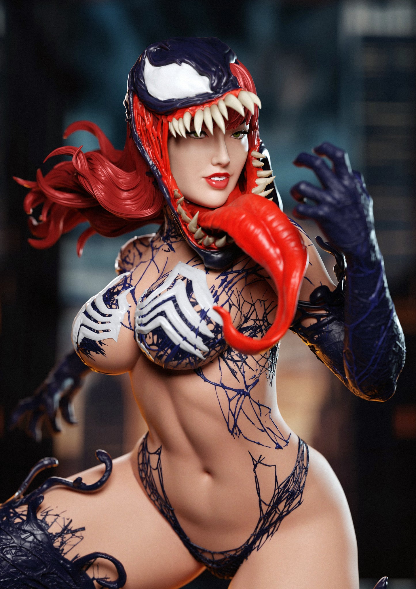 MJ Venomized (HEAD VARIANT INCLUDED) - Unassembled and Unpainted Garage Kit - Model Designed by Abe3D/Marcio