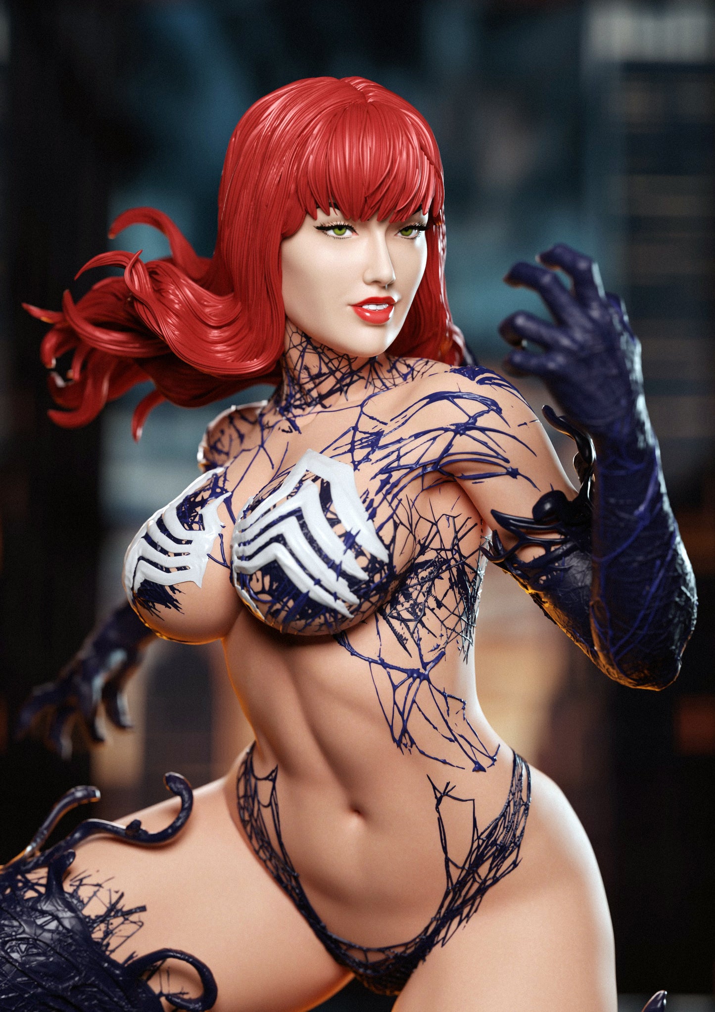 MJ Venomized (HEAD VARIANT INCLUDED) - Unassembled and Unpainted Garage Kit - Model Designed by Abe3D/Marcio