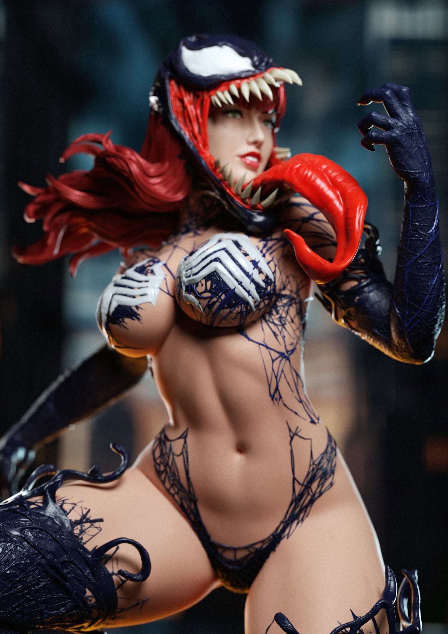 MJ Venomized (HEAD VARIANT INCLUDED) - Unassembled and Unpainted Garage Kit - Model Designed by Abe3D/Marcio
