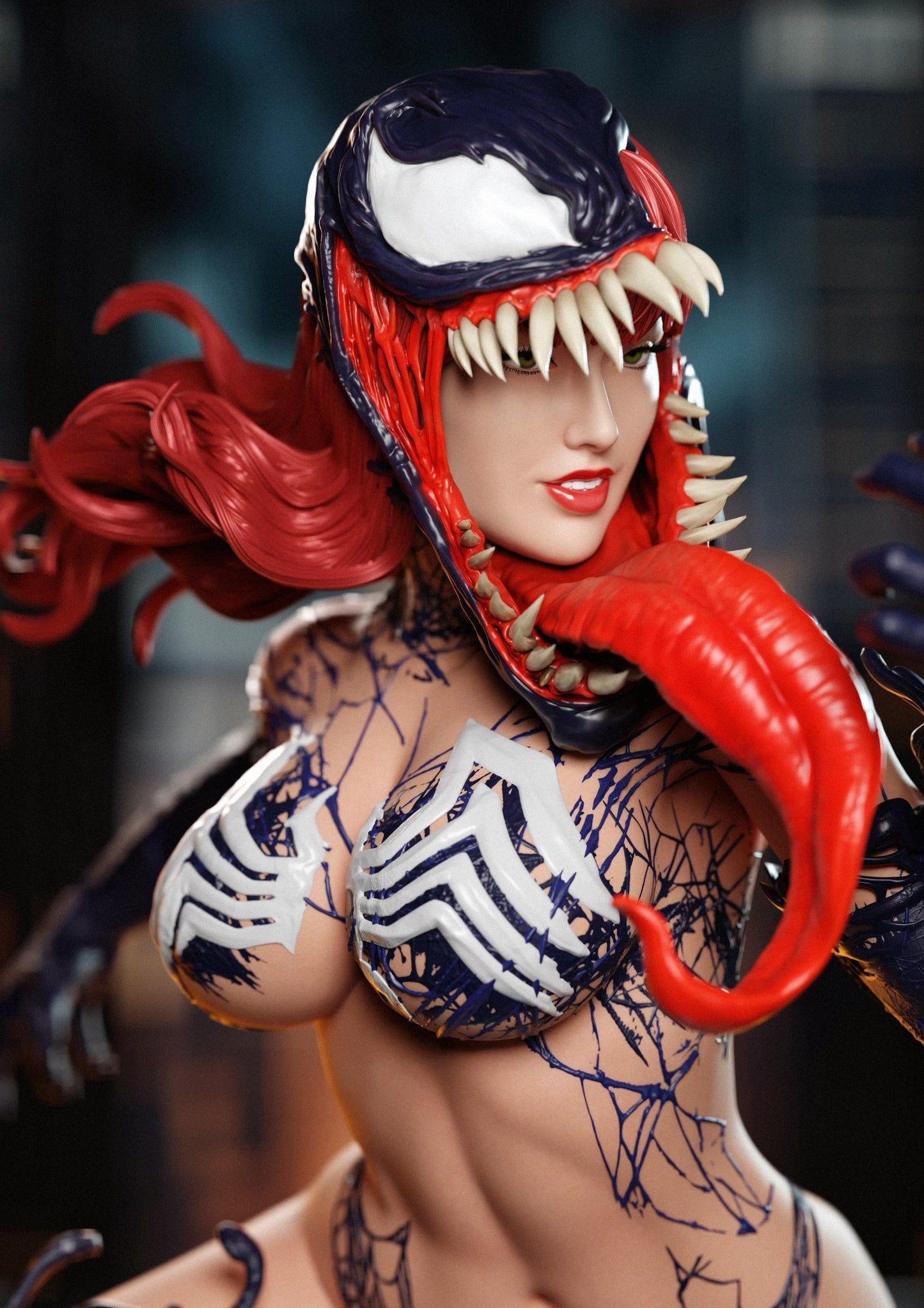 MJ Venomized (HEAD VARIANT INCLUDED) - Unassembled and Unpainted Garage Kit - Model Designed by Abe3D/Marcio