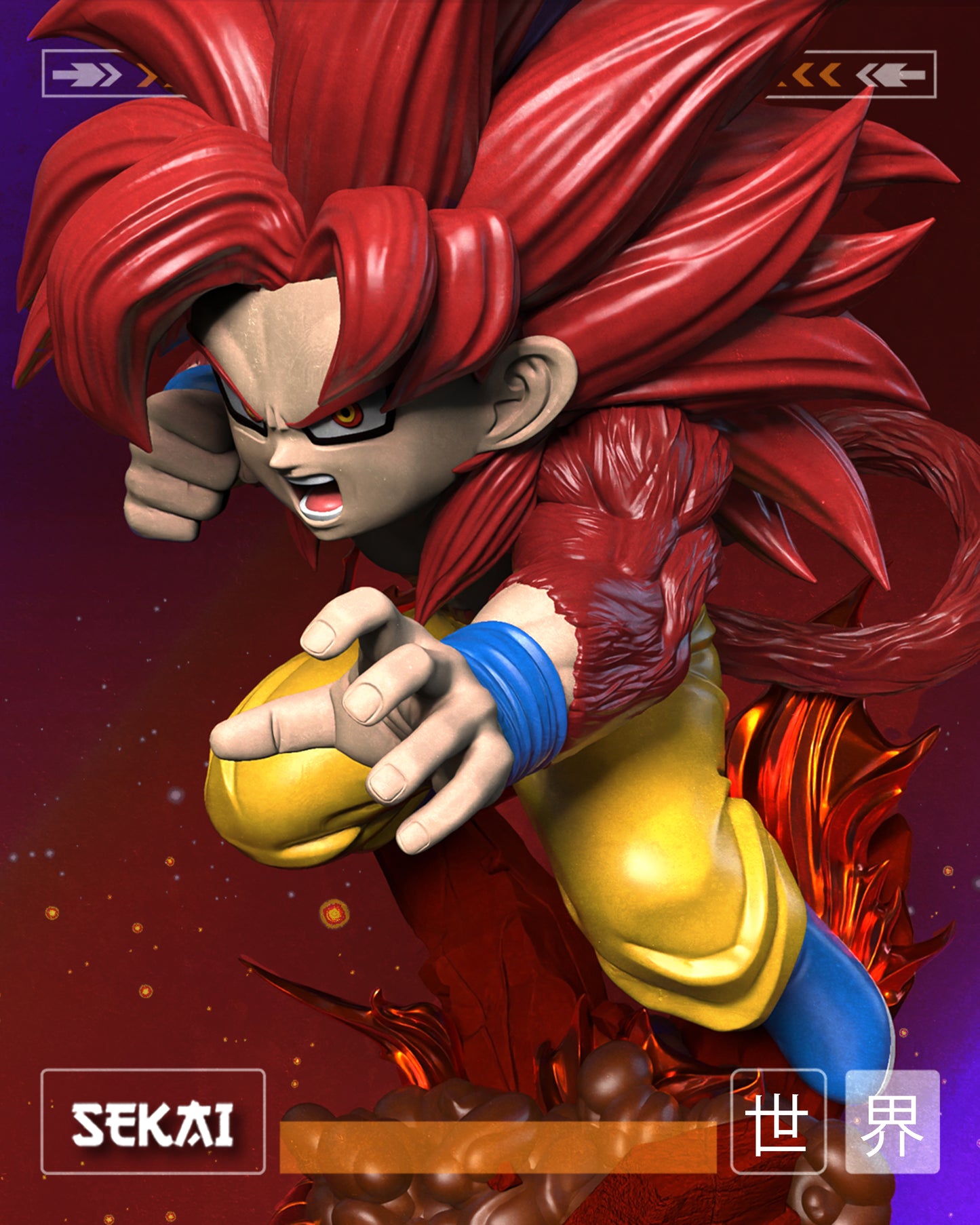 SSJ4 Goku (DB Daima) - Unassembled and Unpainted Garage Kit - Model Designed by Sekai3D