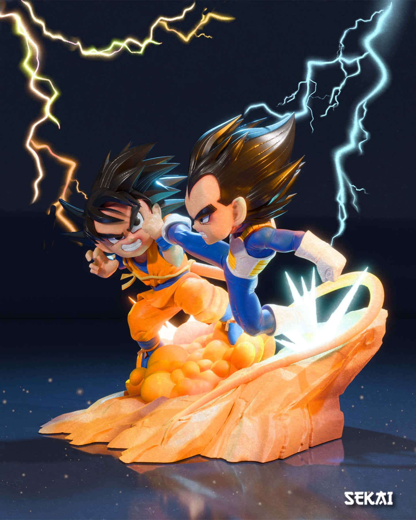 Goku vs Vegeta (DB Daima) - Unassembled and Unpainted Garage Kit - Model Desgined by Sekai3D