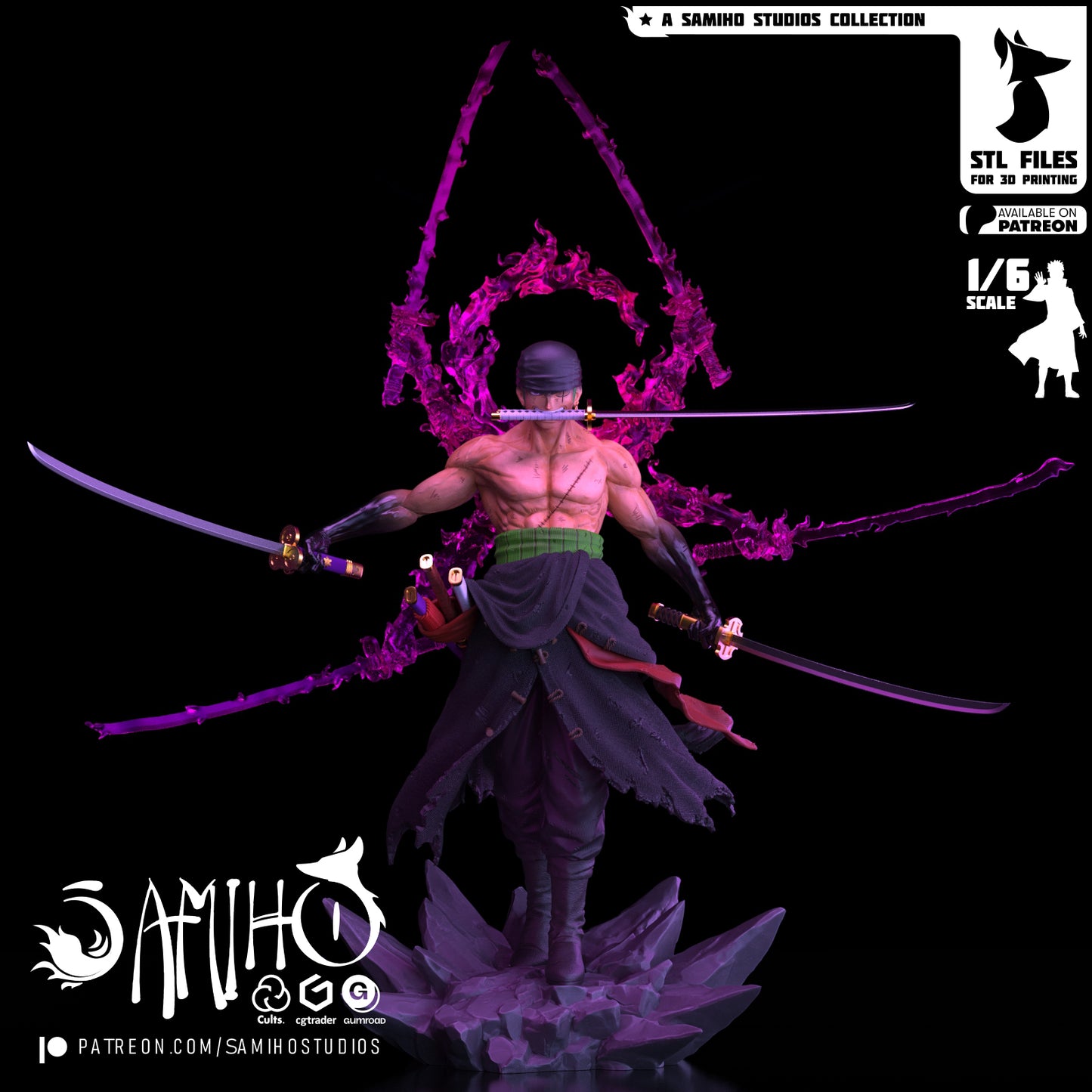 Zoro - Unassembled and Unpainted Garage Kit - Model Designed by Samiho Studios