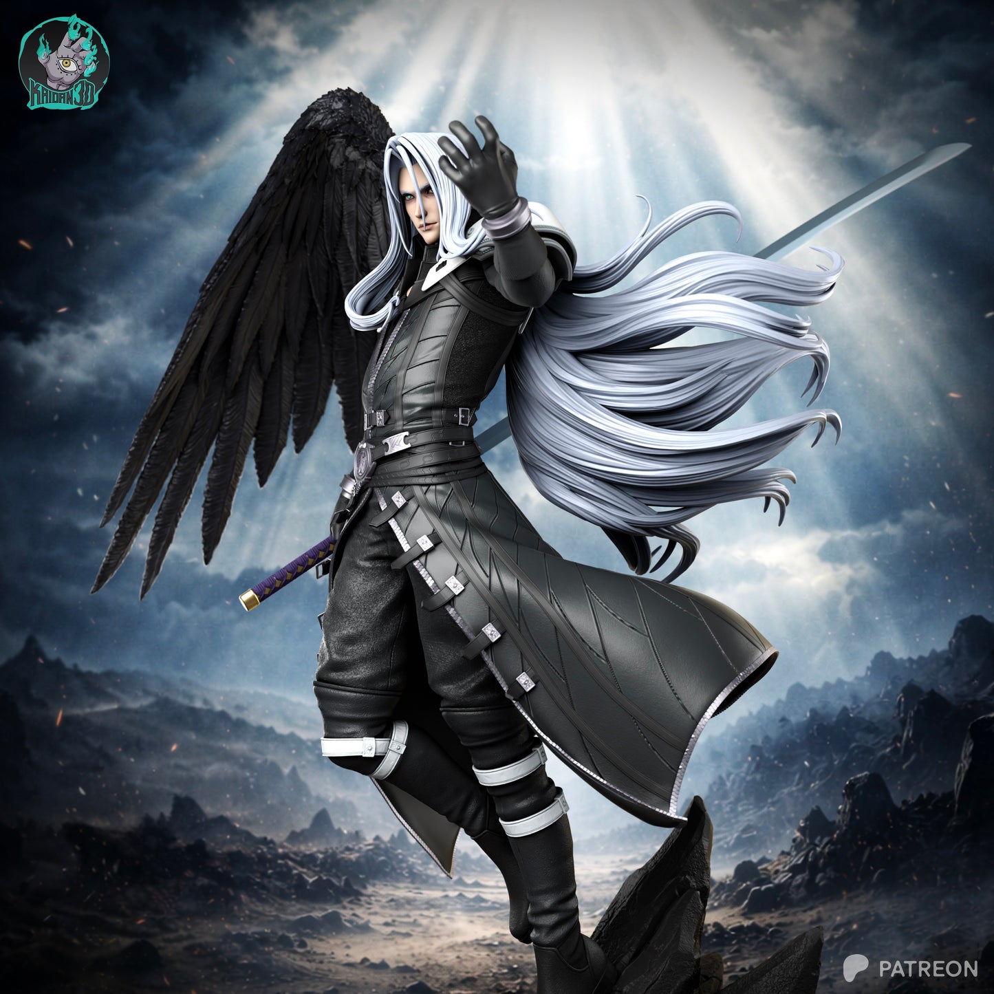 Sephiroth - Unassembled and Unpainted Garage Kit - Model Designed by Kaidan3D