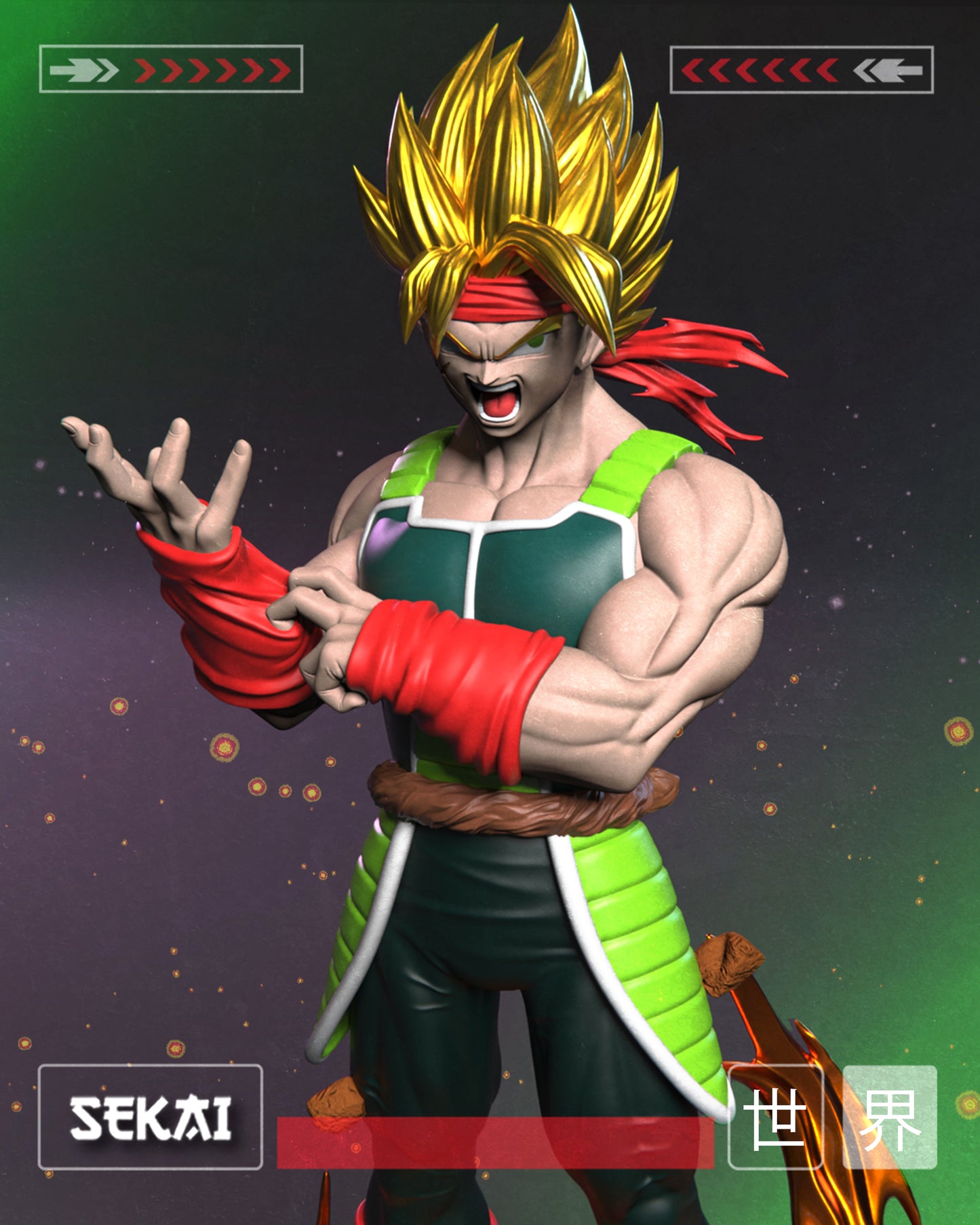 SSJ Bardock - Unassembled and Unpainted Garage Kit - Model Designed by Sekai3D