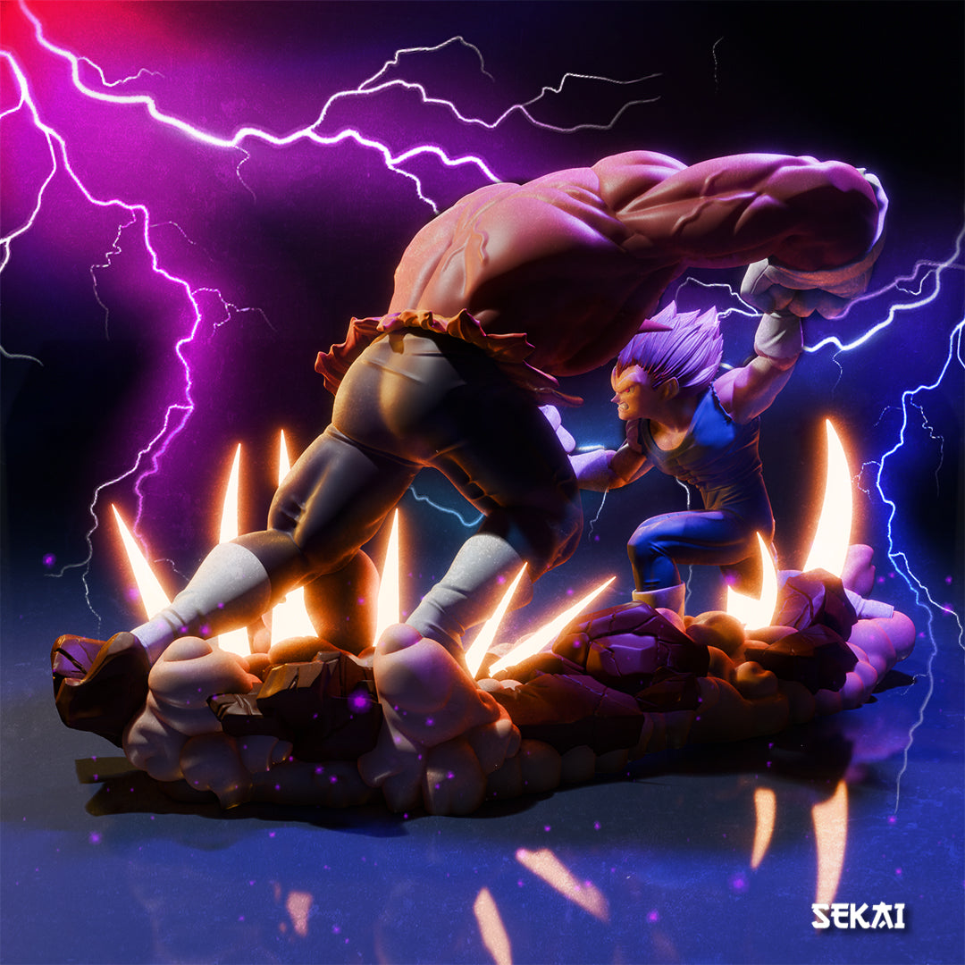 Vegeta vs Toppo Diorama - Unassembled and Unpainted Garage Kit - Model Designed by Sekai3D