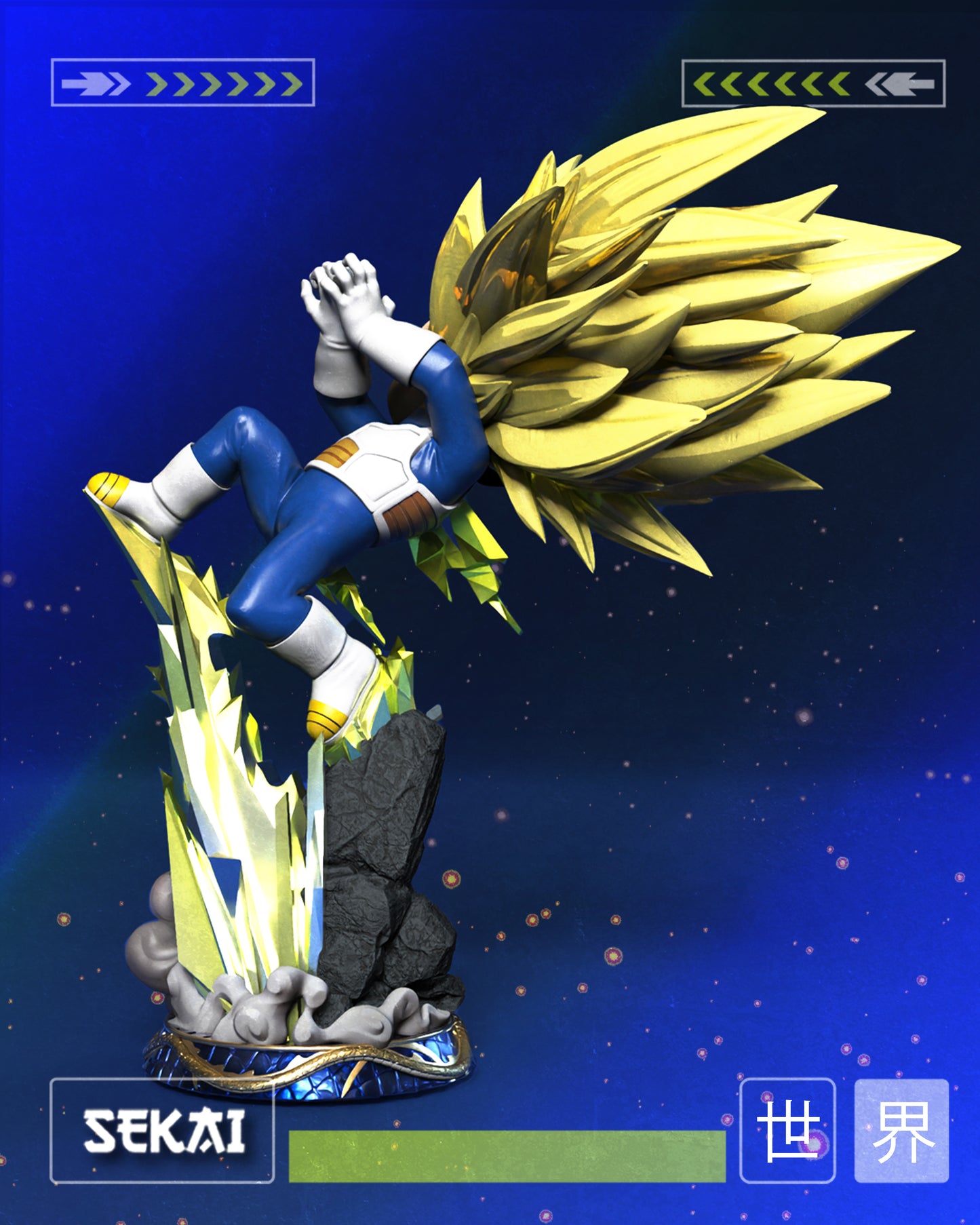 SSJ3 Vegeta (DB Daima) - Unassembled and Unpainted Garage Kit - Model Designed by Sekai3D