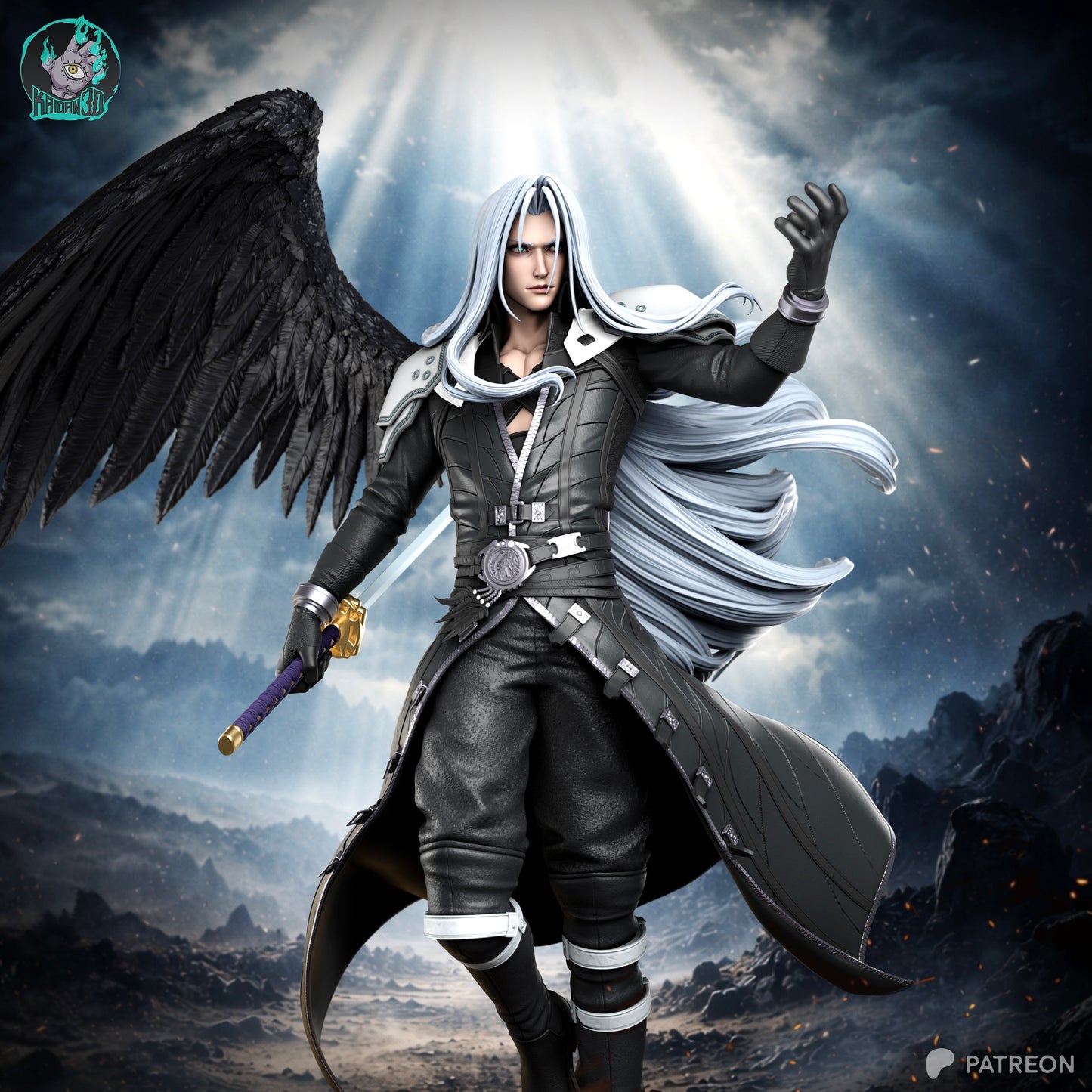 Sephiroth - Unassembled and Unpainted Garage Kit - Model Designed by Kaidan3D