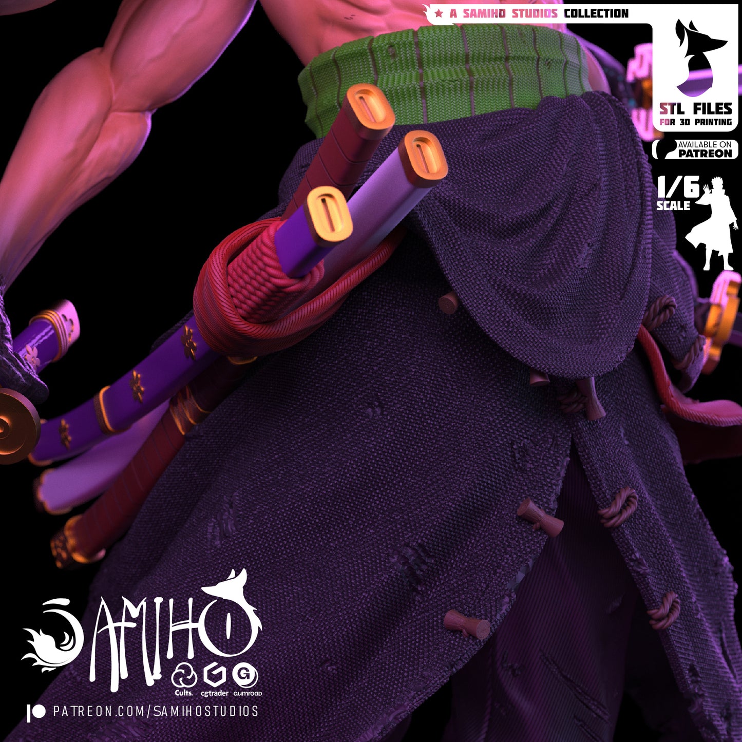Zoro - Unassembled and Unpainted Garage Kit - Model Designed by Samiho Studios
